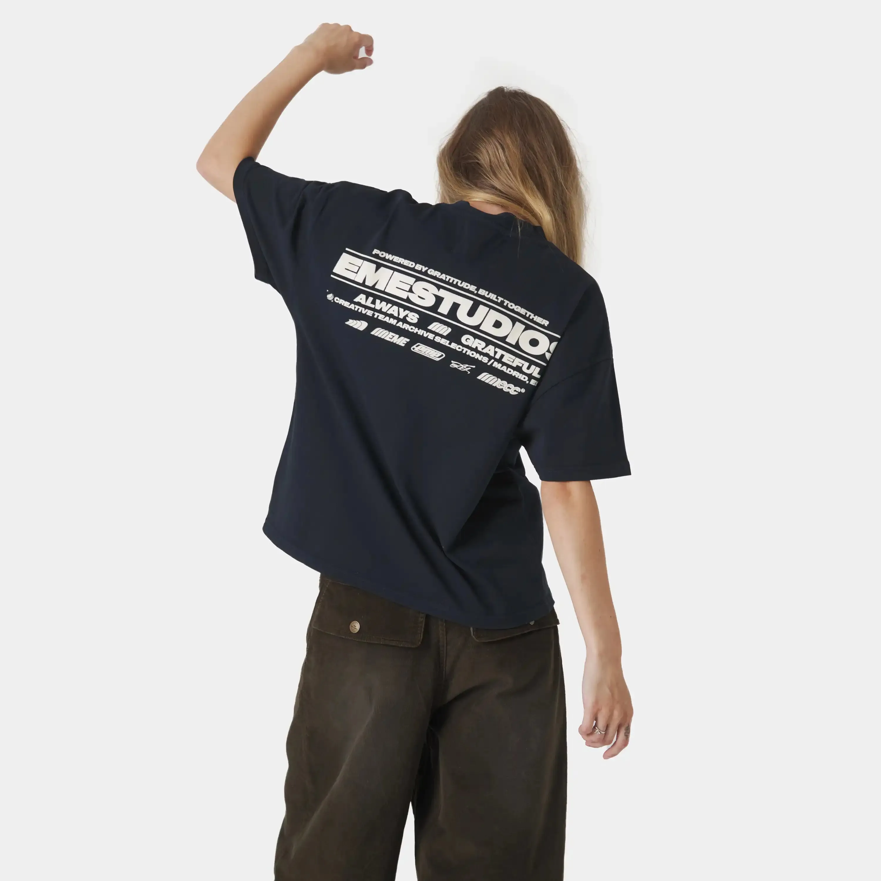 Powered Navy Oversized Tee sold by EME STUDIOS product image thumbnail 3