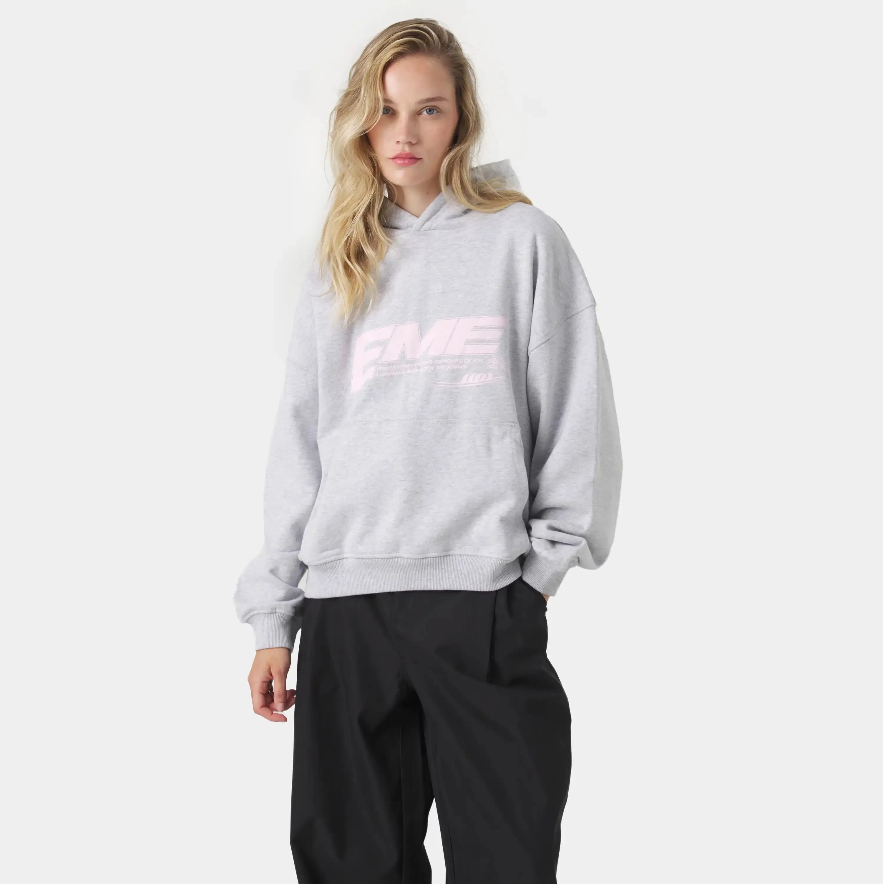 Ssamo Heather Grey Oversized Hoodie sold by EME STUDIOS product image thumbnail 2