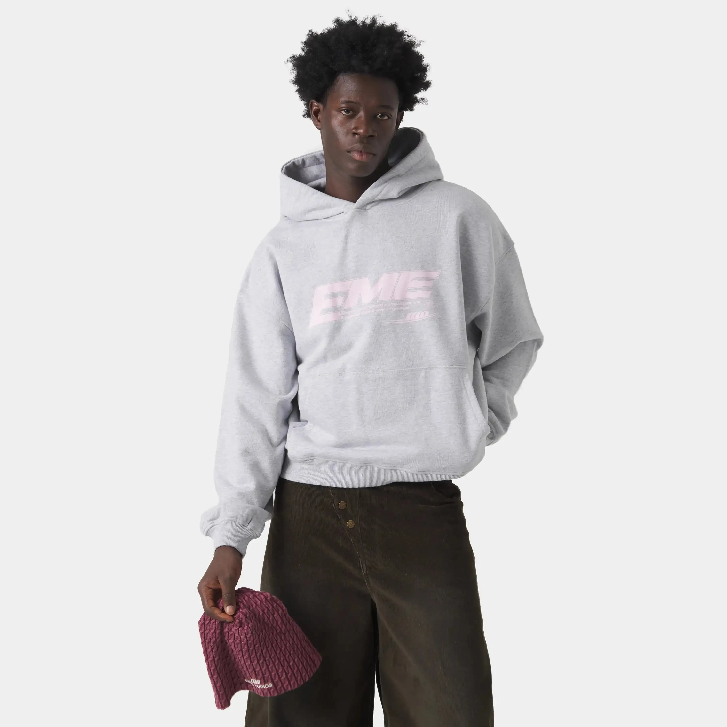 Ssamo Heather Grey Oversized Hoodie sold by EME STUDIOS product image thumbnail 3