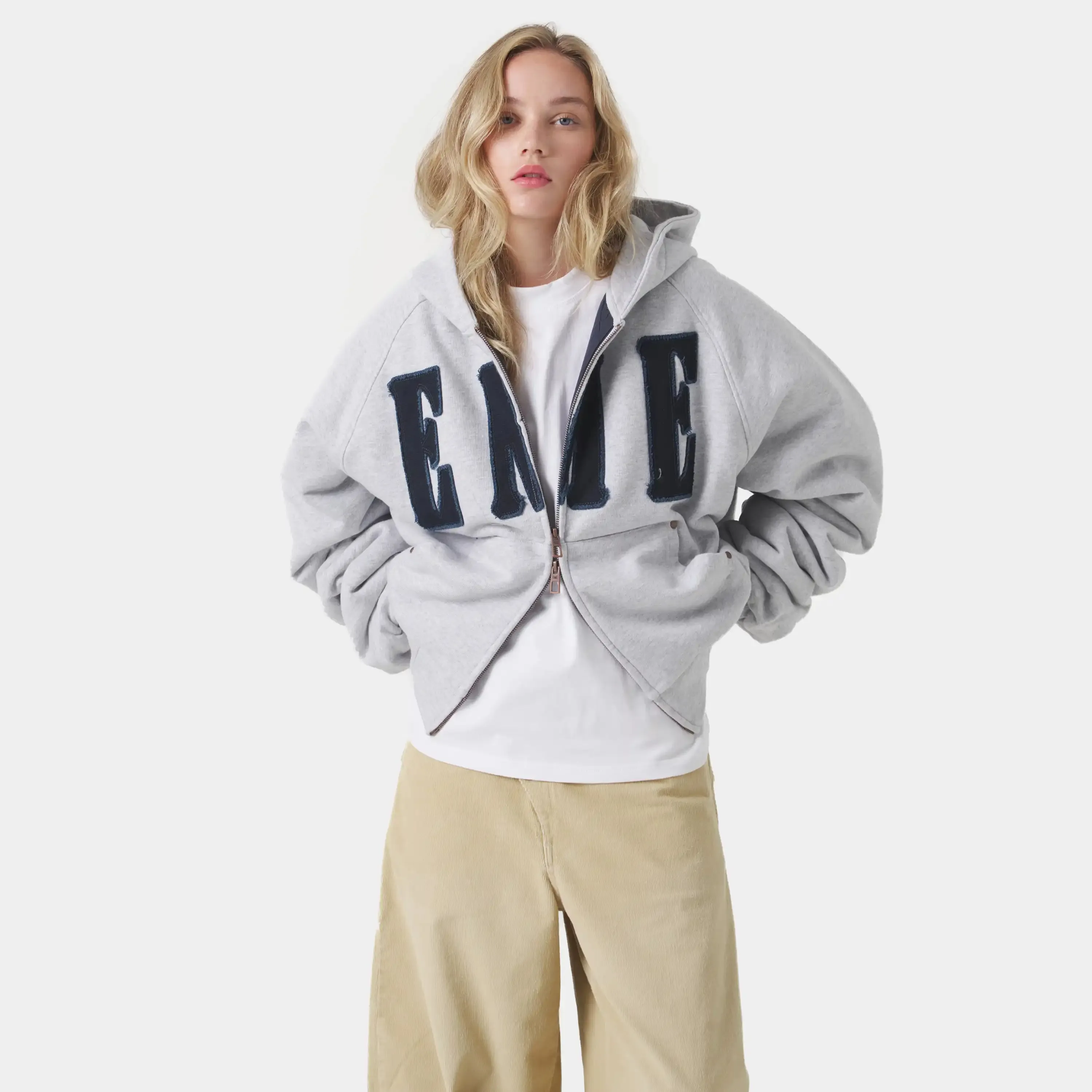 Desire Heather Grey Full Zip sold by EME STUDIOS product image thumbnail 3