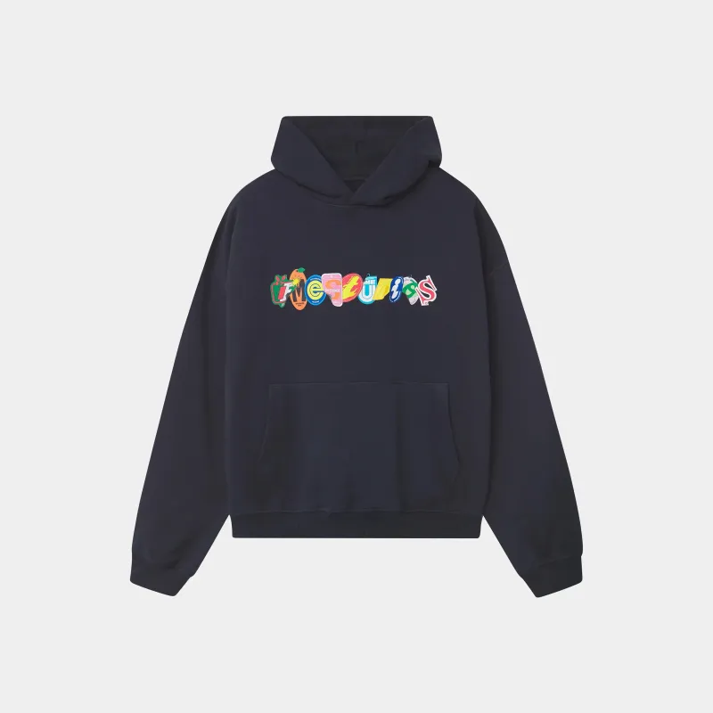 Stickers Navy Oversized Hoodie sold by EME STUDIOS