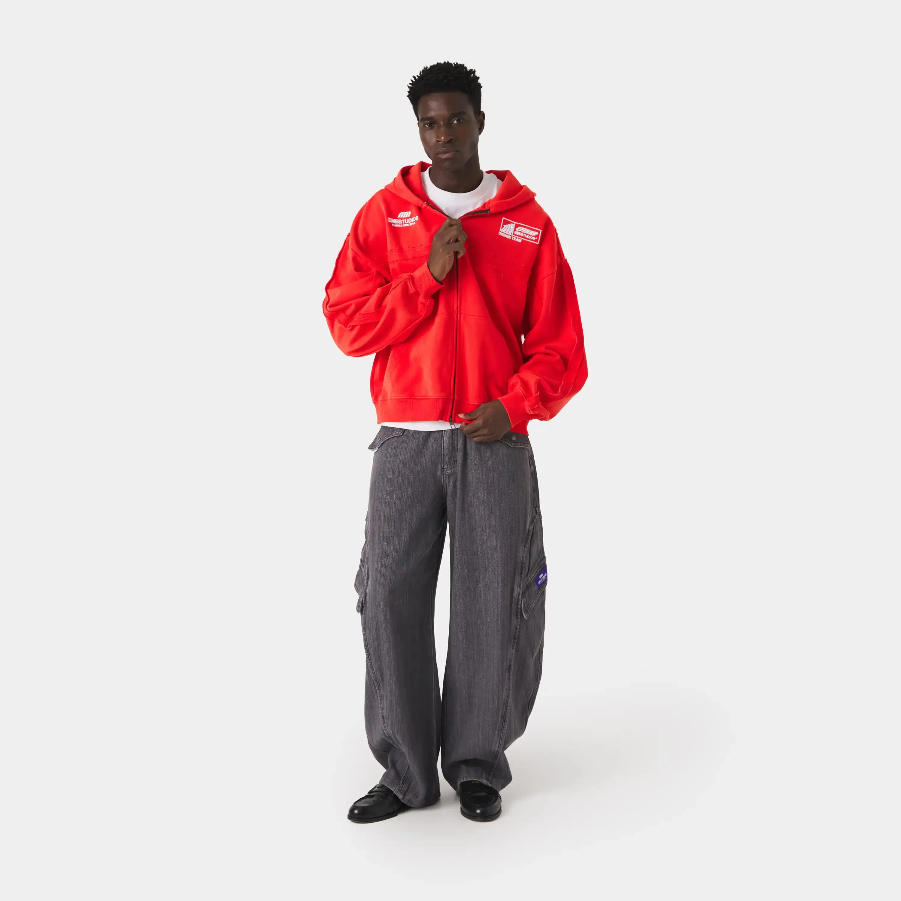 Gummy Poppy Red Cropped Full Zip sold by EME STUDIOS product image thumbnail 4