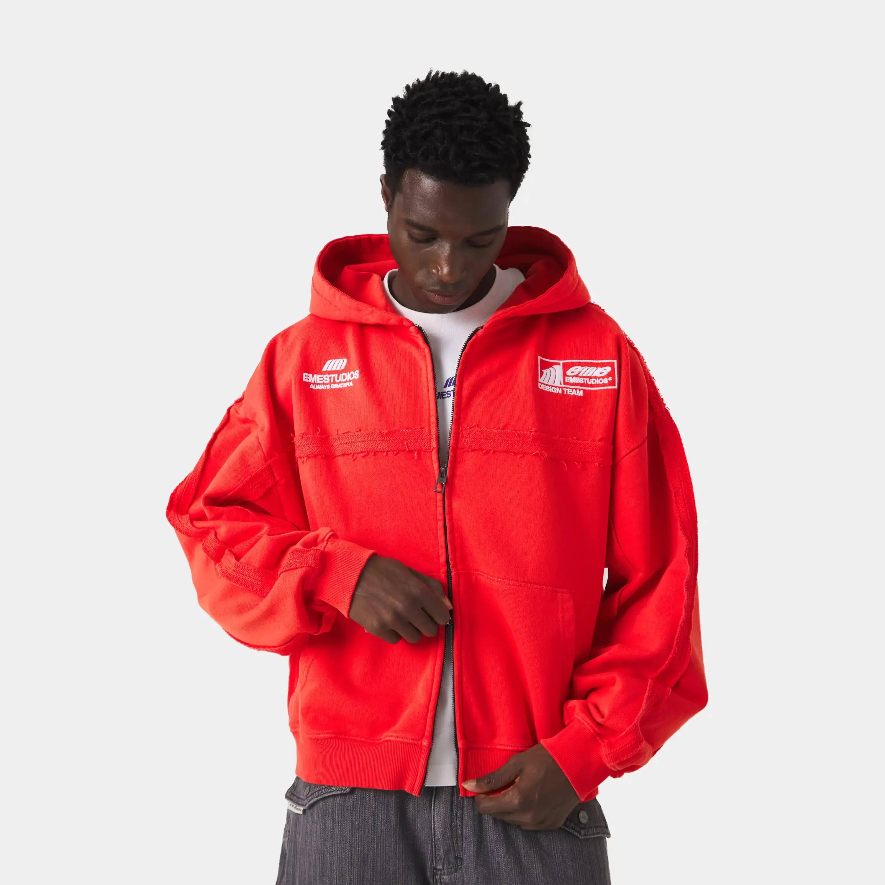 Gummy Poppy Red Cropped Full Zip sold by EME STUDIOS product image thumbnail 2