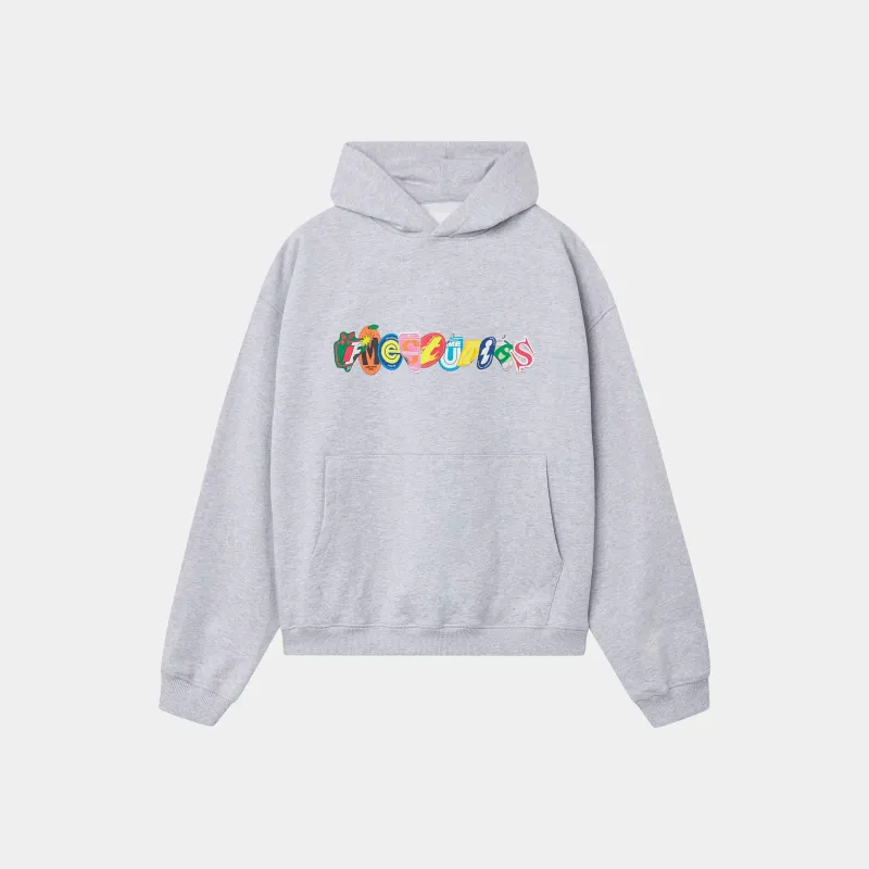 Stickers Grey Oversized Hoodie sold by EME STUDIOS