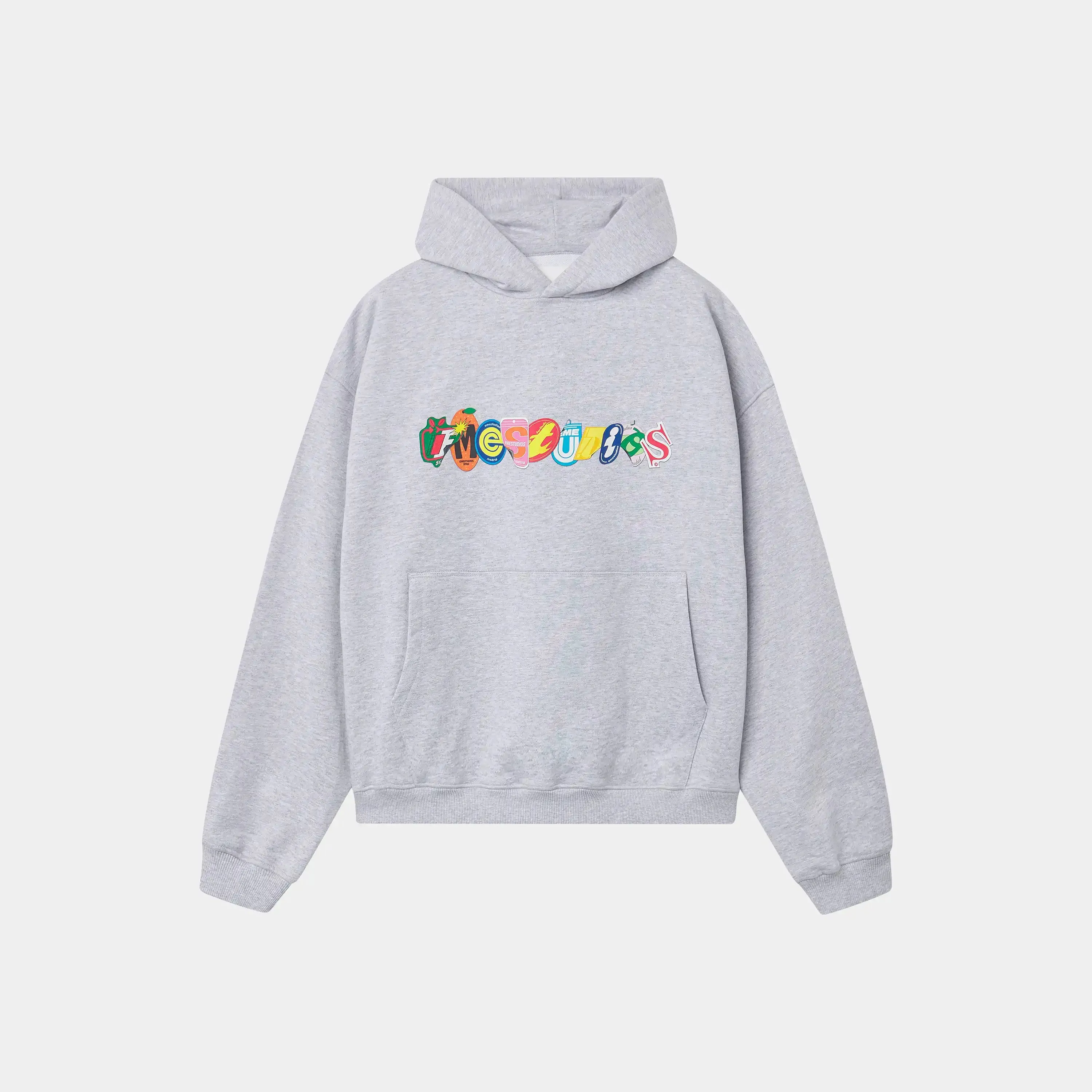 Stickers Grey Oversized Hoodie sold by EME STUDIOS