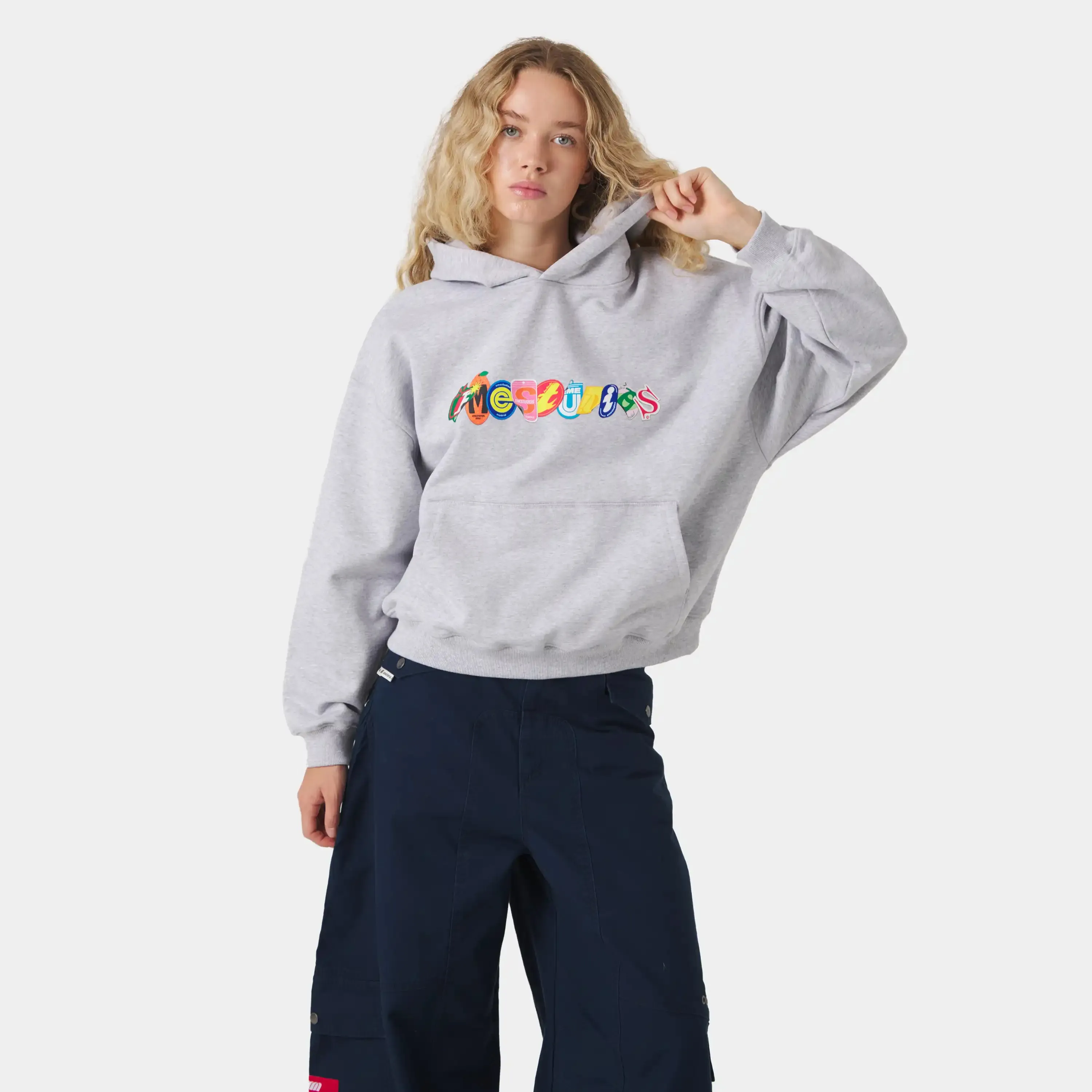 Stickers Grey Oversized Hoodie sold by EME STUDIOS product image thumbnail 2