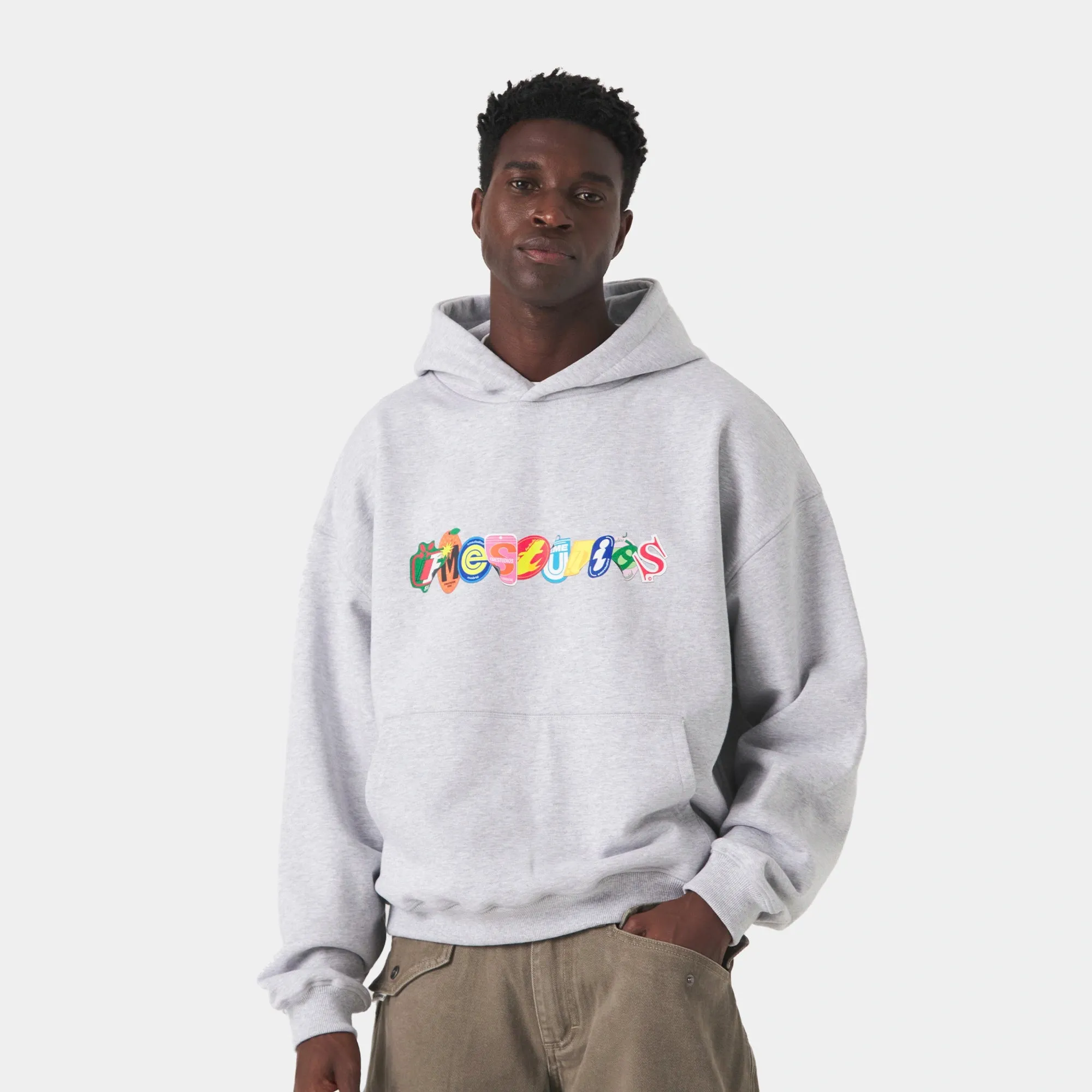 Stickers Grey Oversized Hoodie sold by EME STUDIOS product image thumbnail 3
