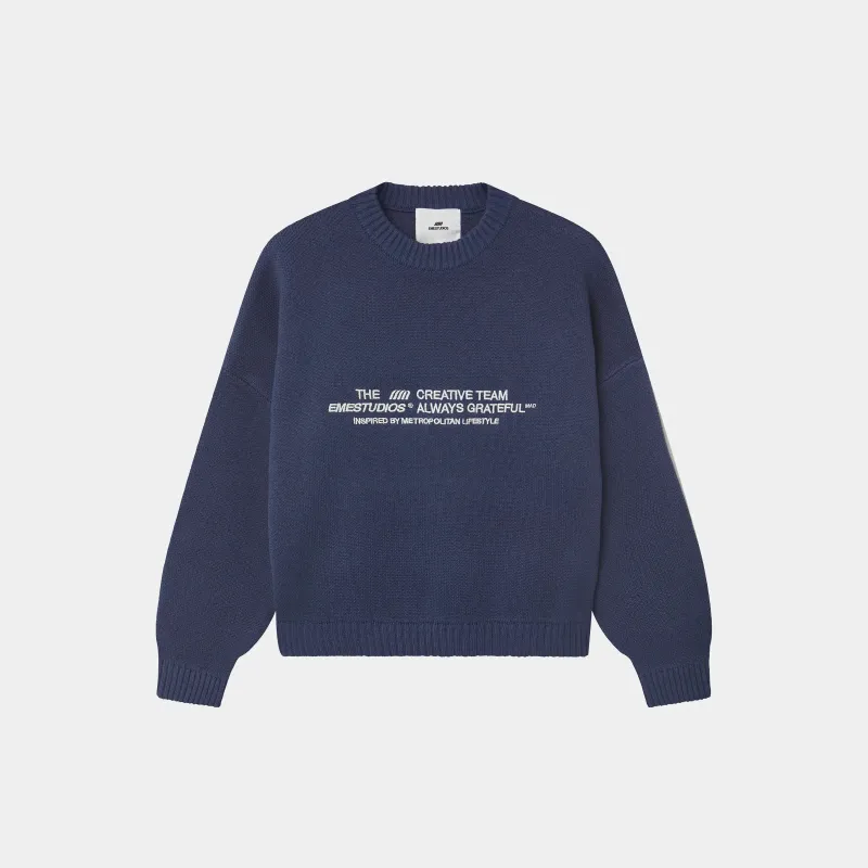 Metro Vintage Indigo Knit Sweater sold by EME STUDIOS