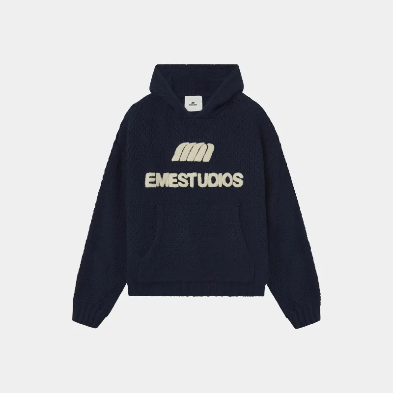 Pidgey Navy Knitted Hoodie sold by EME STUDIOS