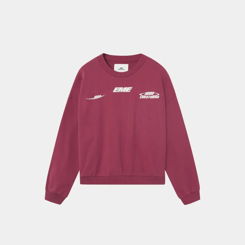 Zenit Burgundy Oversized Crewneck sold by EME STUDIOS