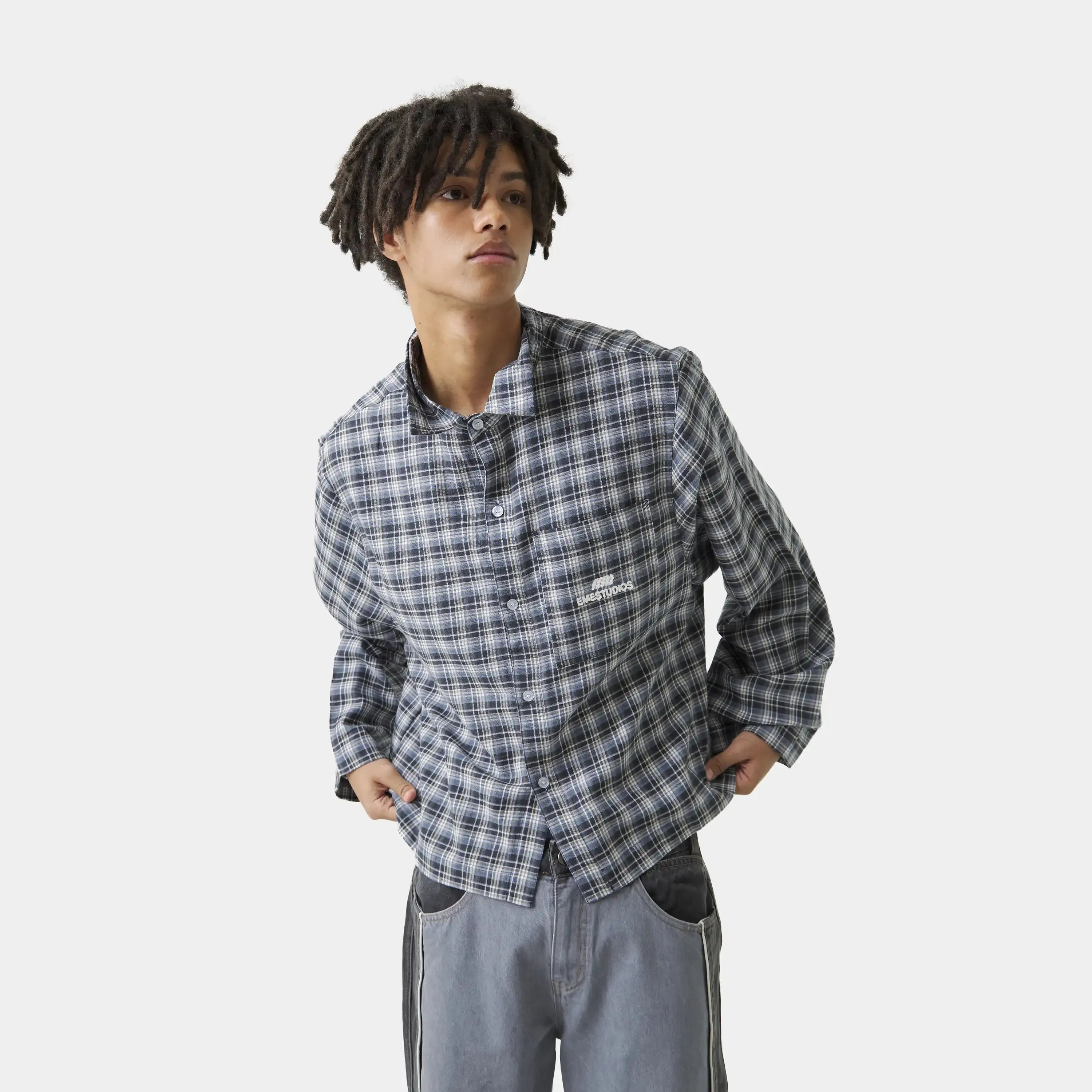 Ivy Navy Boxy Shirt sold by EME STUDIOS product image thumbnail 3