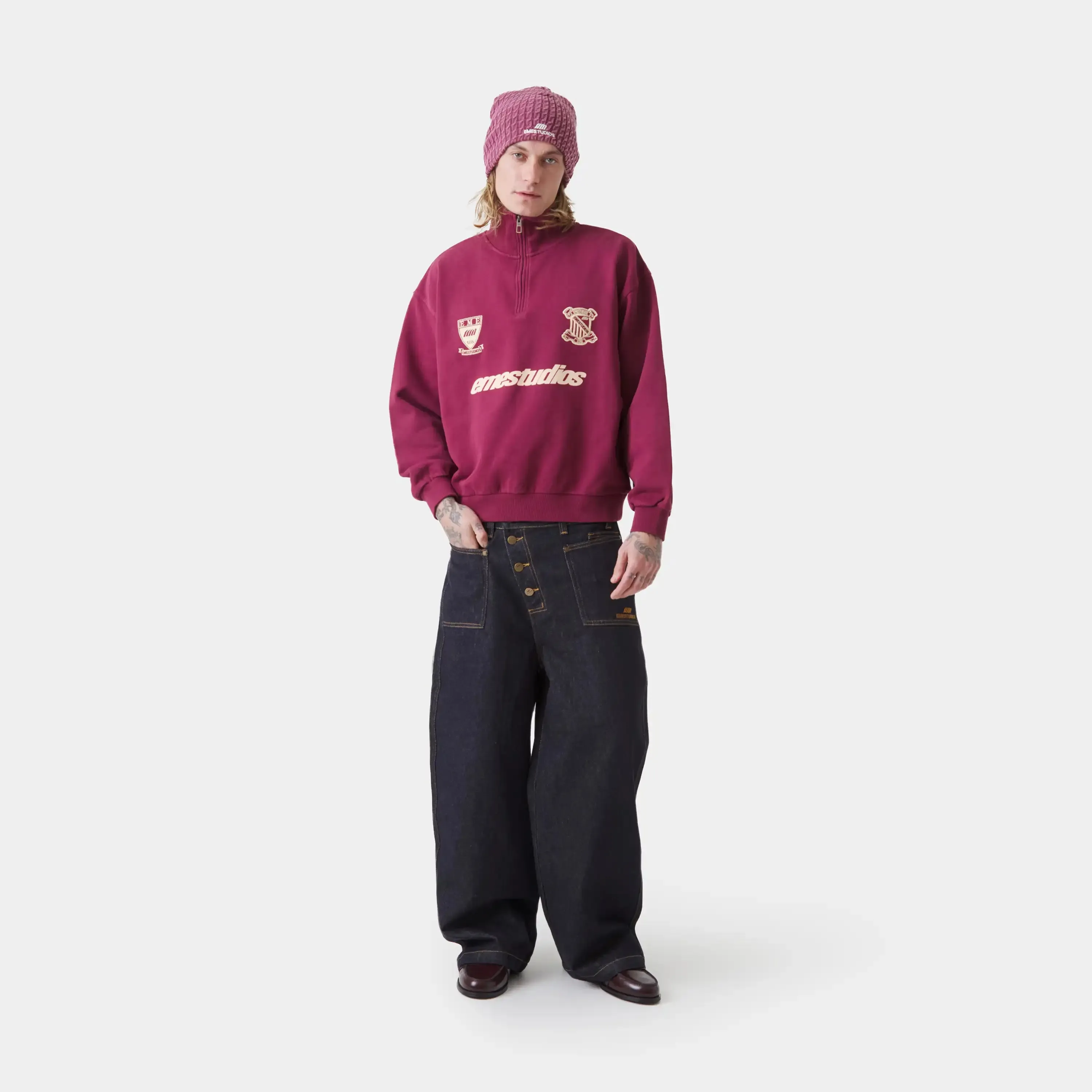 Peak Burgundy Half Zip sold by EME STUDIOS product image thumbnail 5