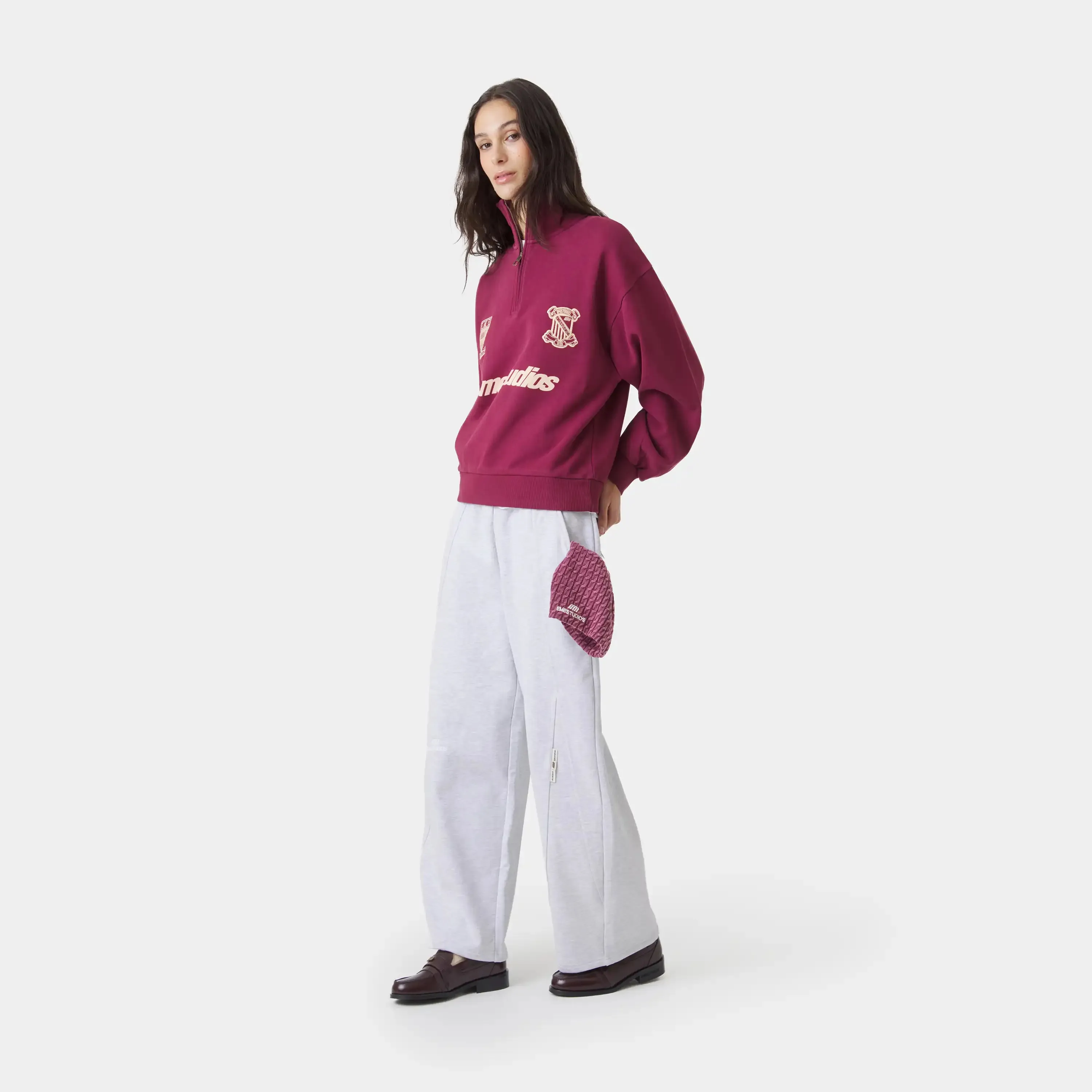 Peak Burgundy Half Zip sold by EME STUDIOS product image thumbnail 4