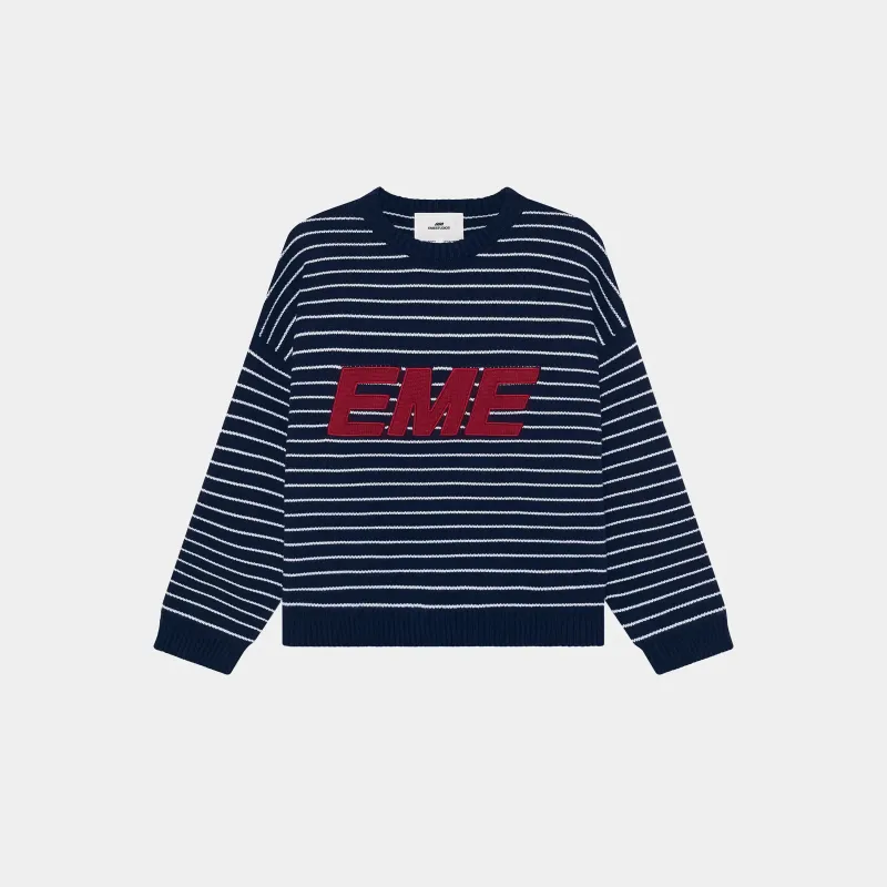 Pinstripe Night Sky Knit Sweater made by EME STUDIOS