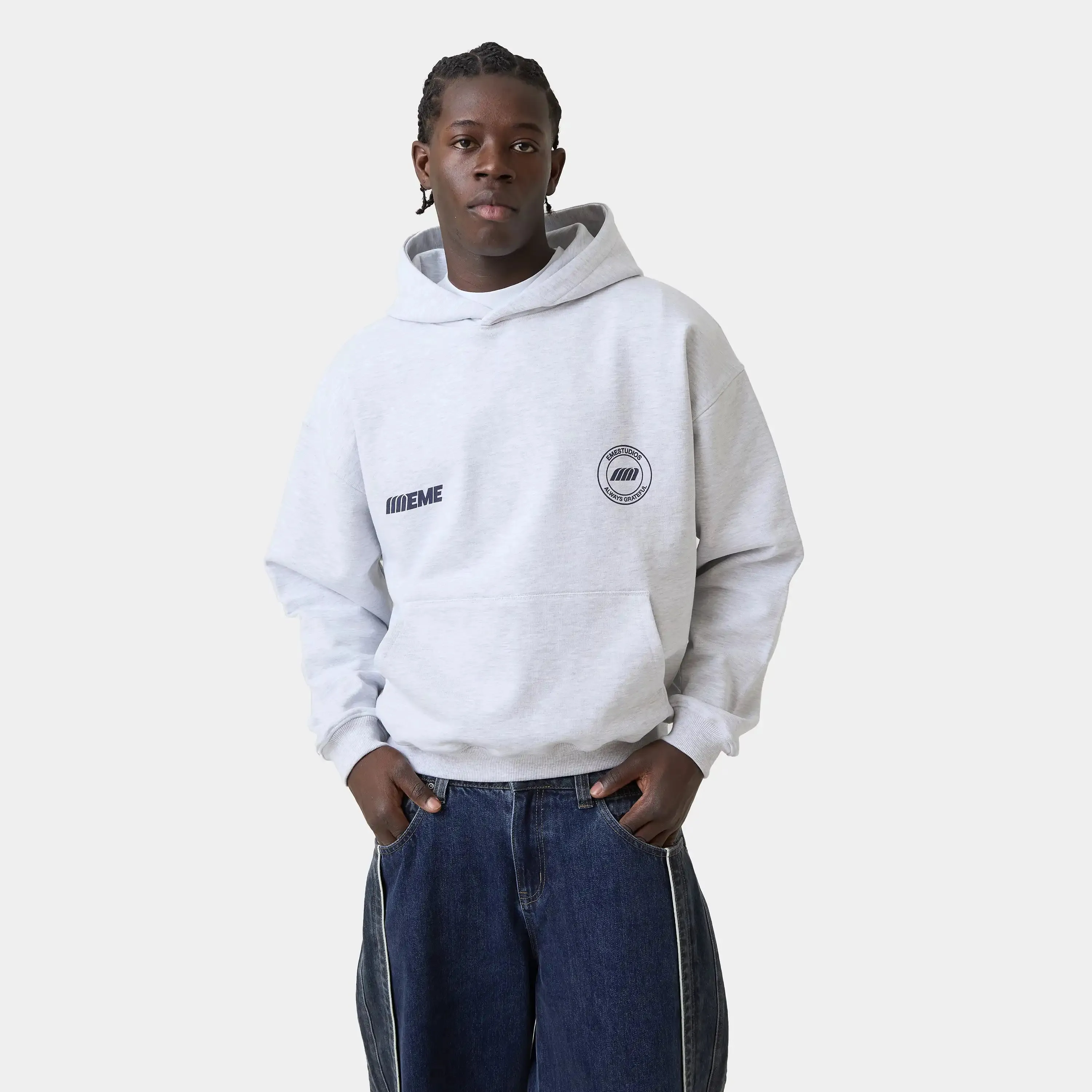 Peyas Heather Grey Oversized Hoodie sold by EME STUDIOS product image thumbnail 2