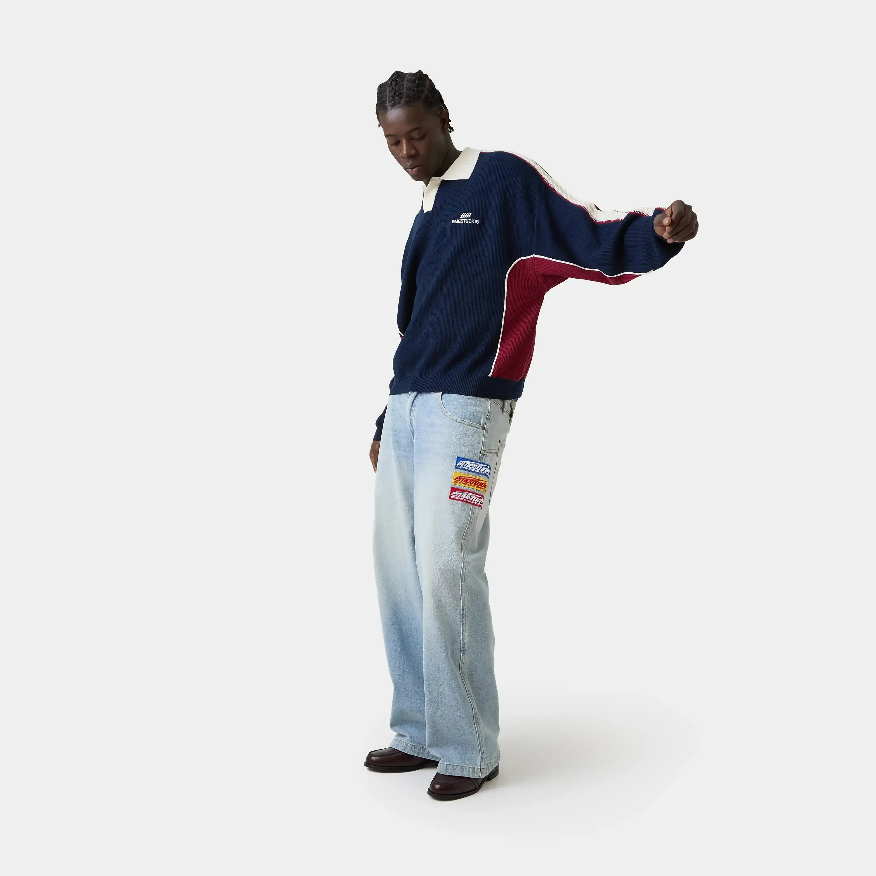 Chully Navy Knit Polo sold by EME STUDIOS product image thumbnail 4