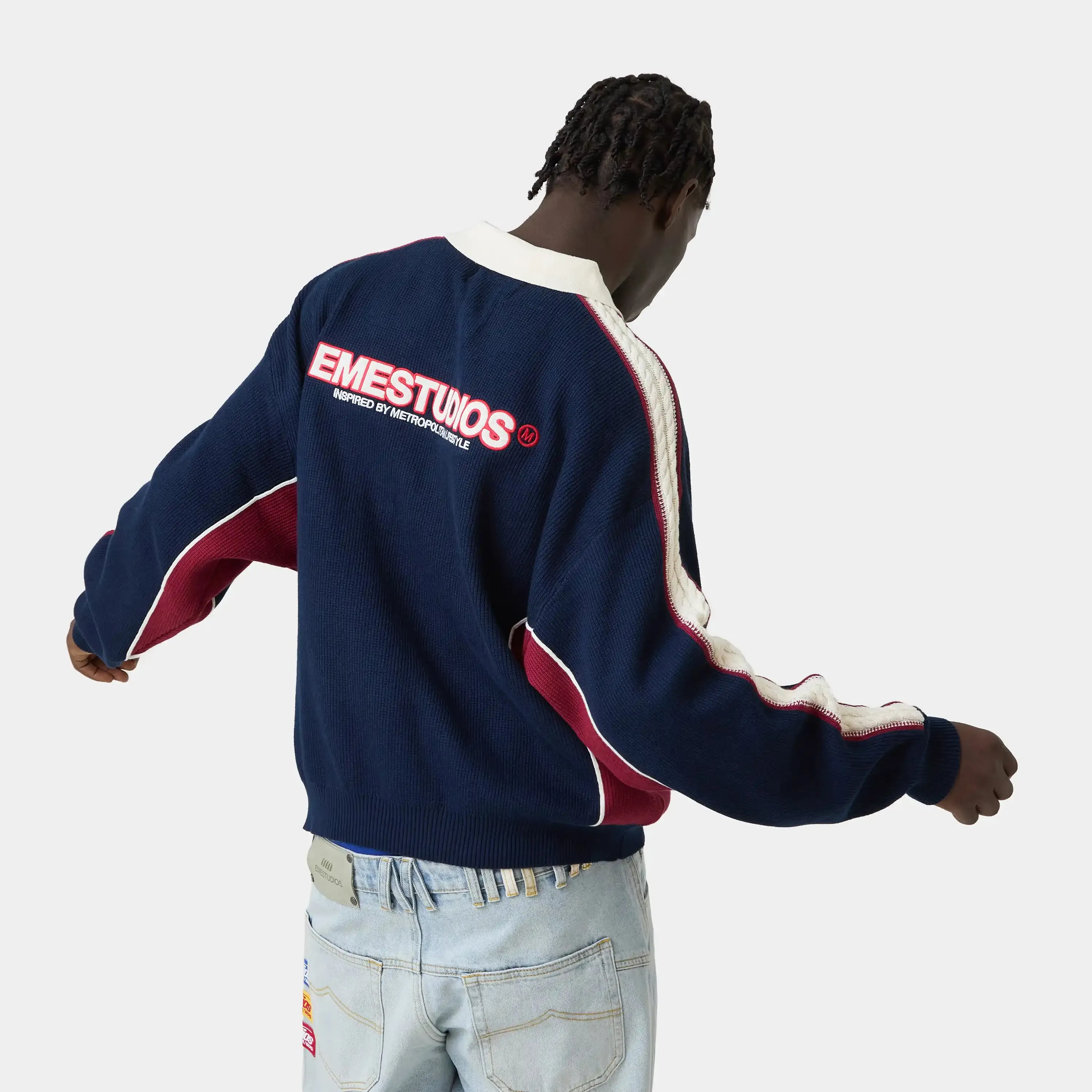Chully Navy Knit Polo sold by EME STUDIOS product image thumbnail 2