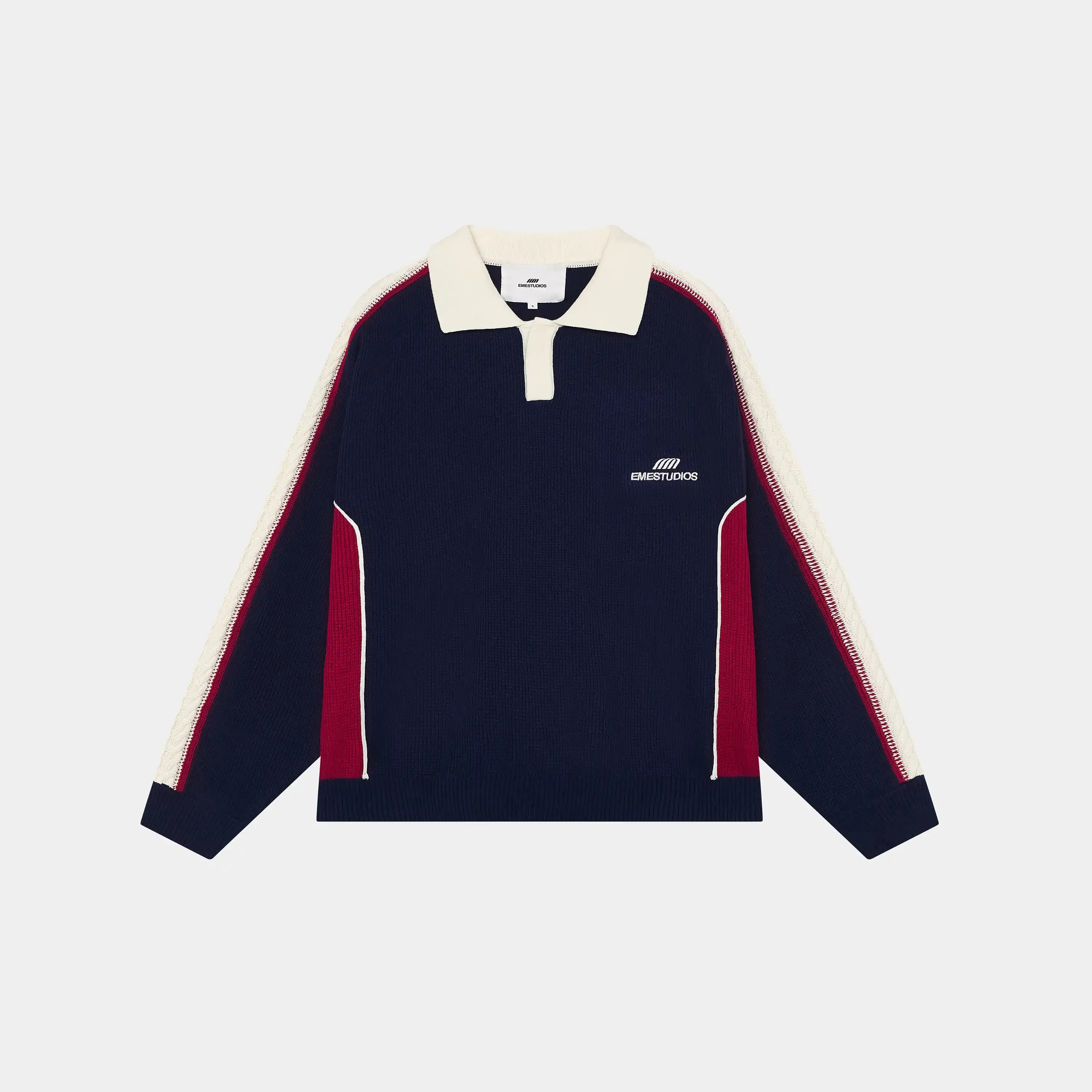Chully Navy Knit Polo sold by EME STUDIOS