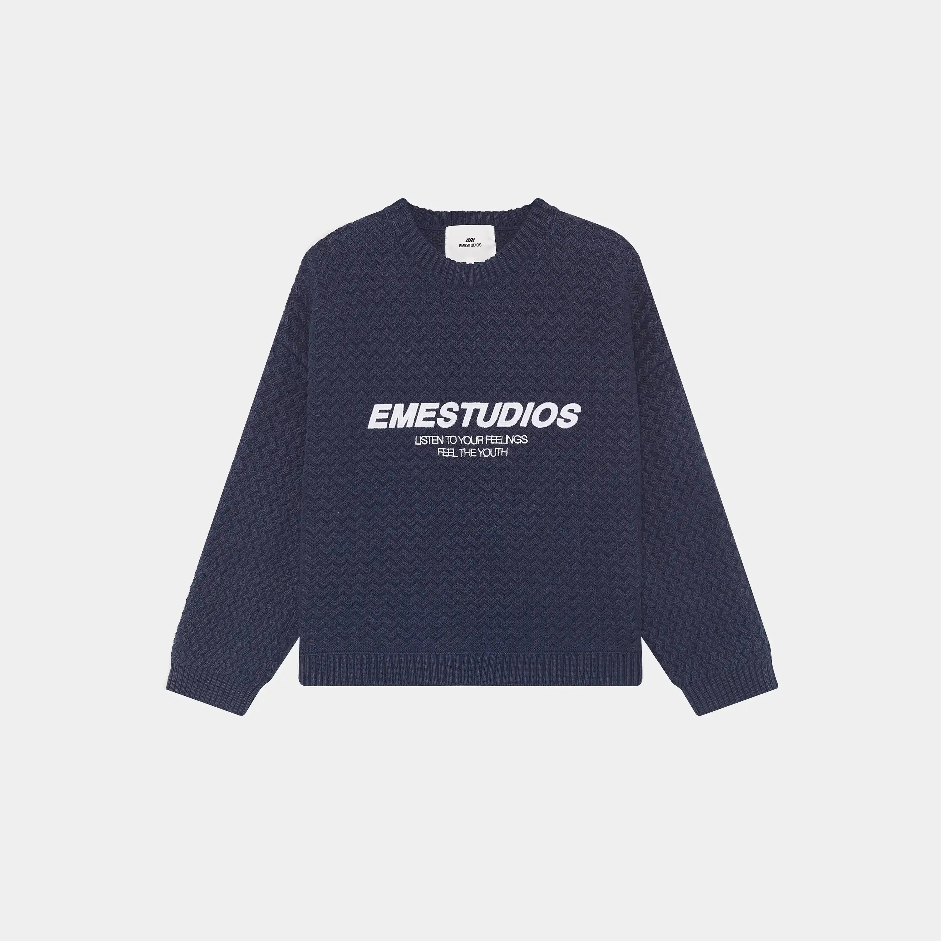 Thesis Navy Knit Sweater sold by EME STUDIOS