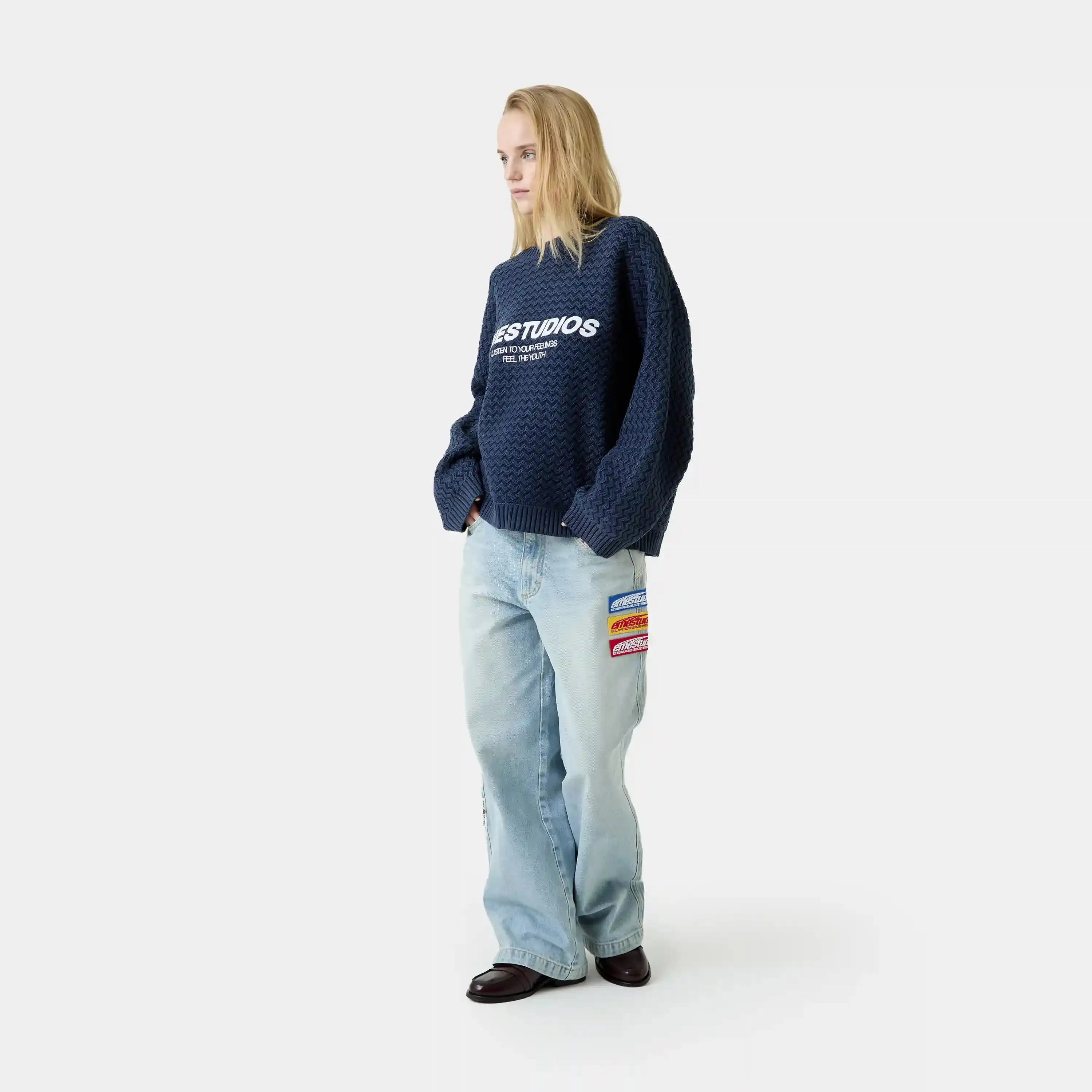 Thesis Navy Knit Sweater sold by EME STUDIOS product image thumbnail 4