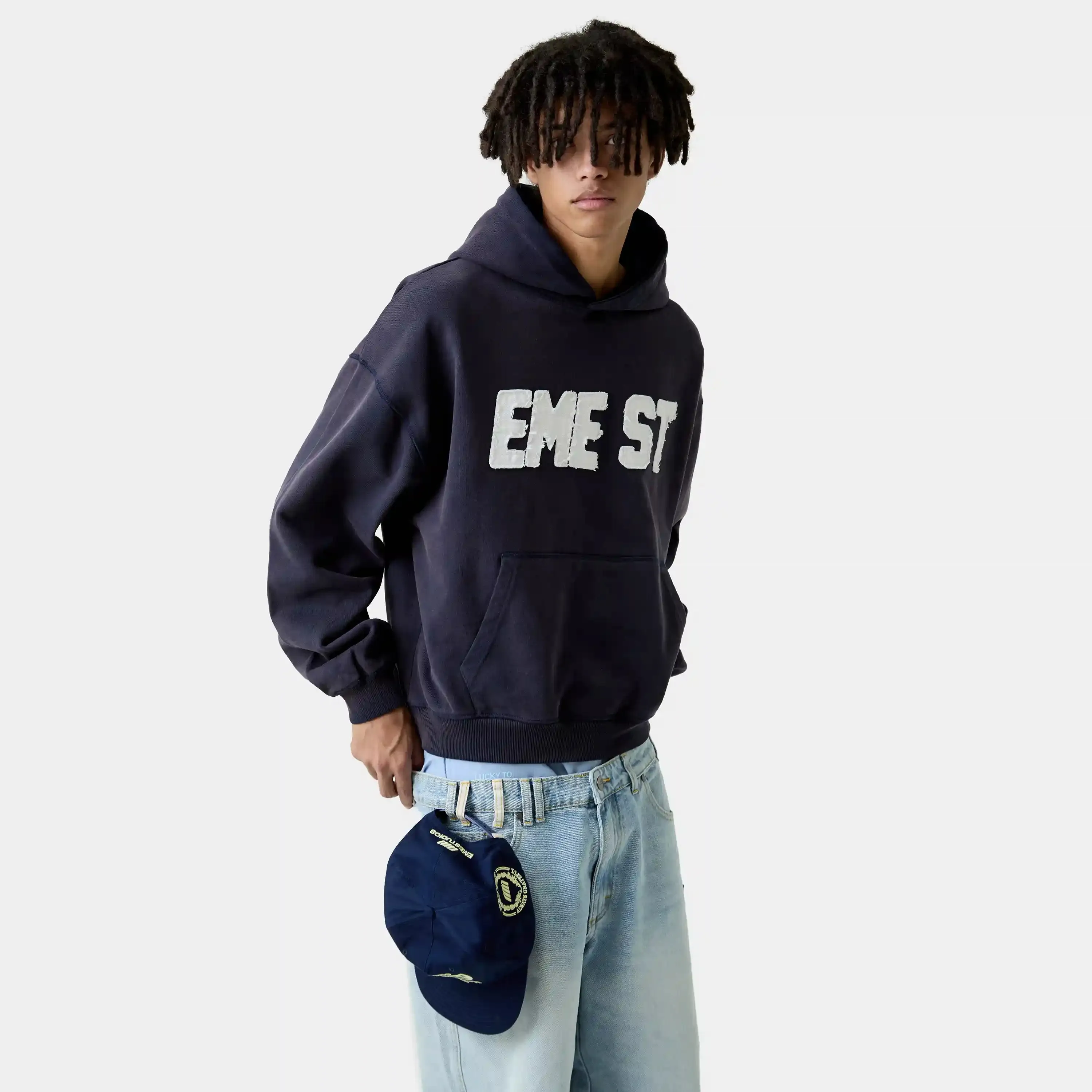 Class 3A Navy Oversized Hoodie sold by EME STUDIOS product image thumbnail 2