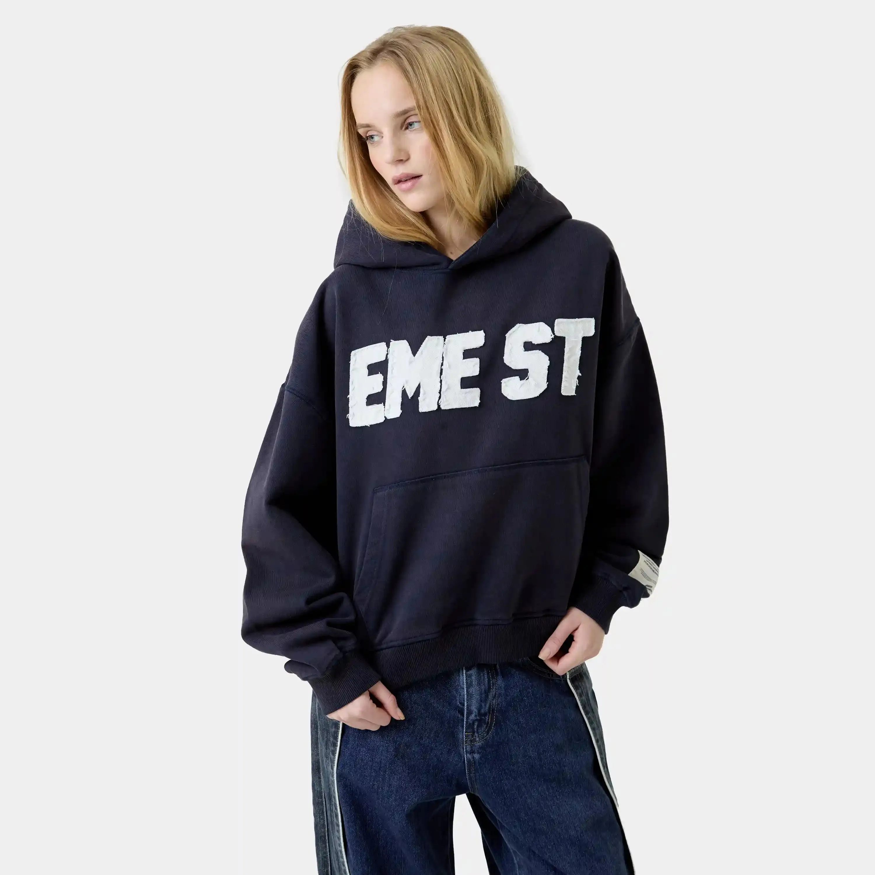 Class 3A Navy Oversized Hoodie sold by EME STUDIOS product image thumbnail 3