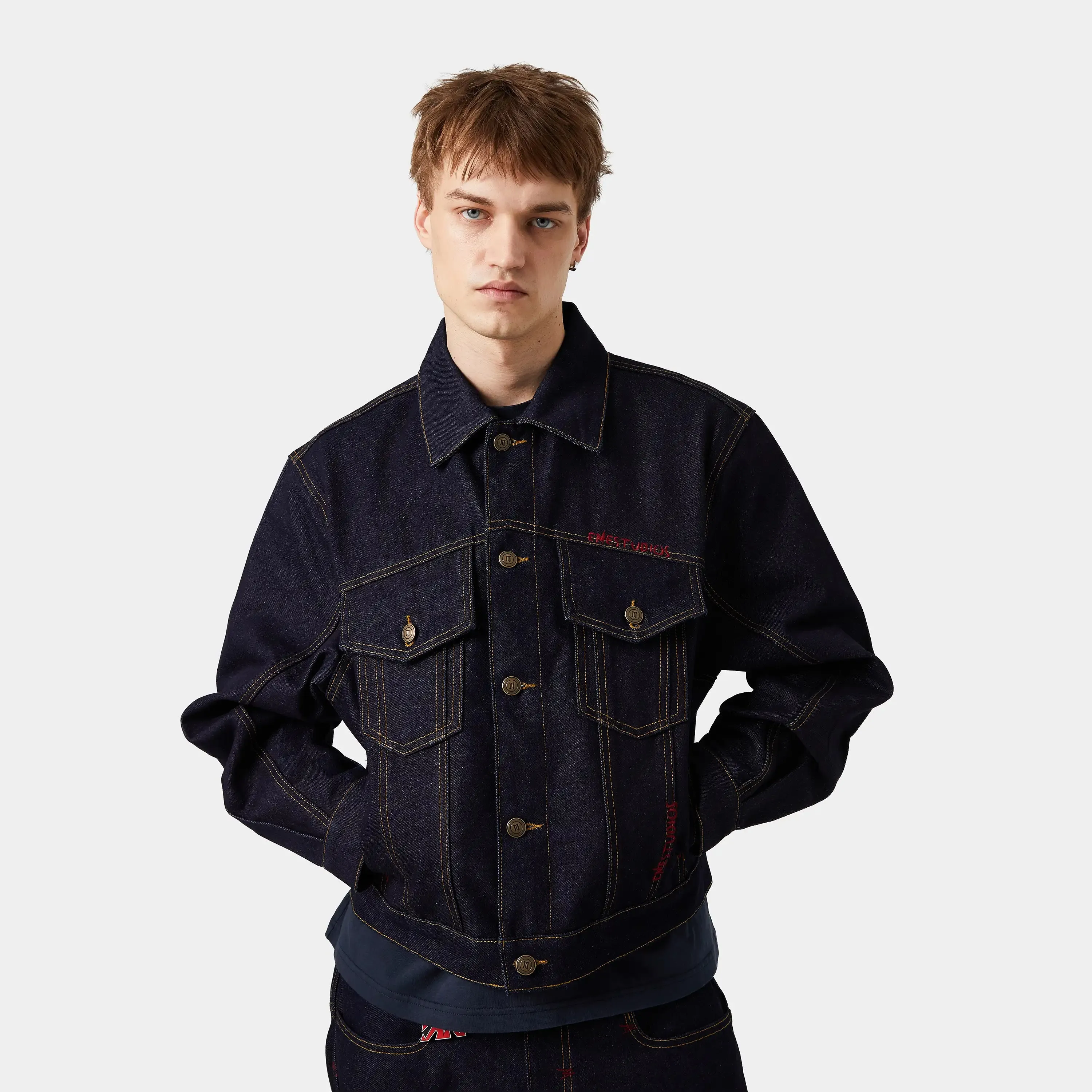 Frisona Raw Denim Boxy Jacket sold by EME STUDIOS product image thumbnail 5