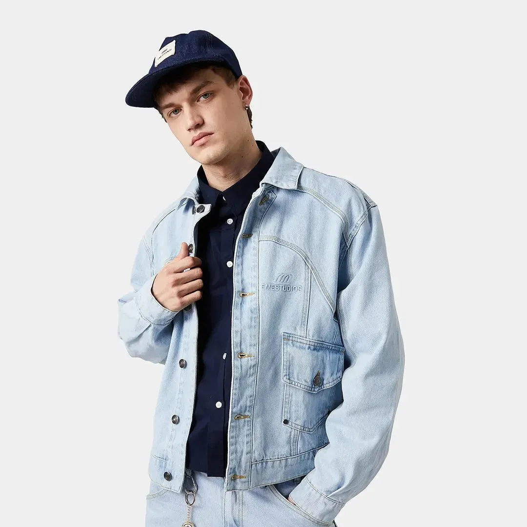 Eddy Pale Denim Boxy Jacket sold by EME STUDIOS product image thumbnail 3