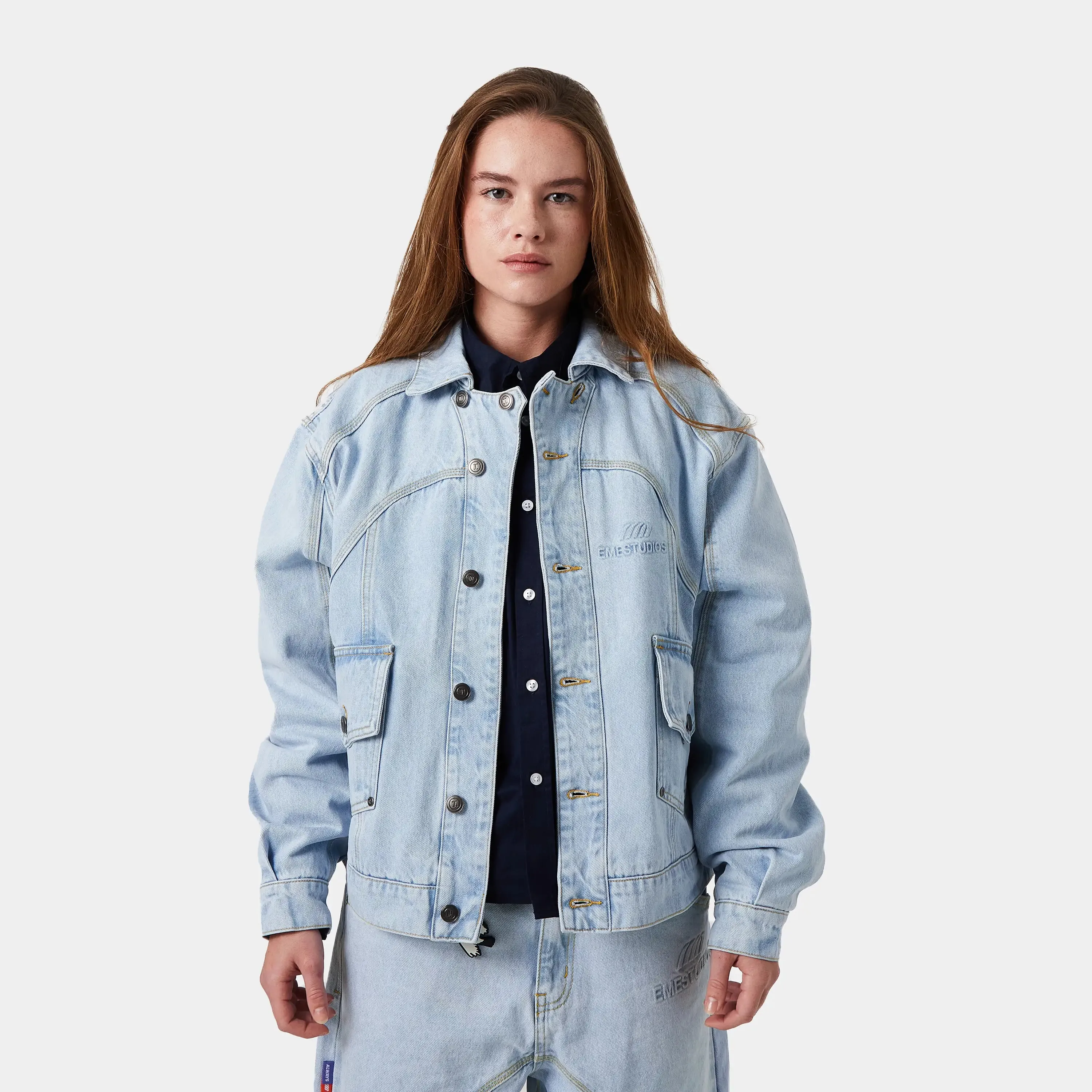 Eddy Pale Denim Boxy Jacket sold by EME STUDIOS product image thumbnail 5