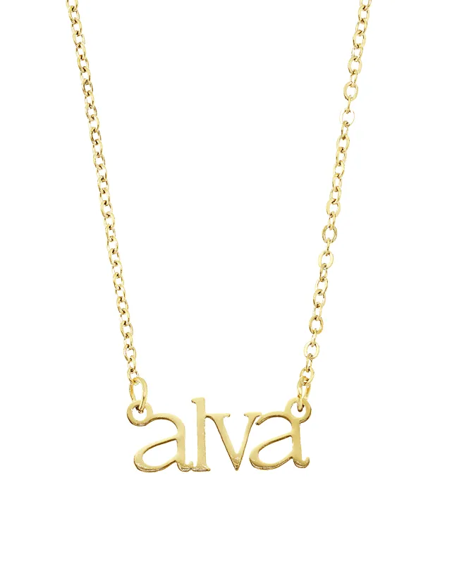 Sleek Name Necklace 18ct Gold Vermeil sold by Larsson & Jennings