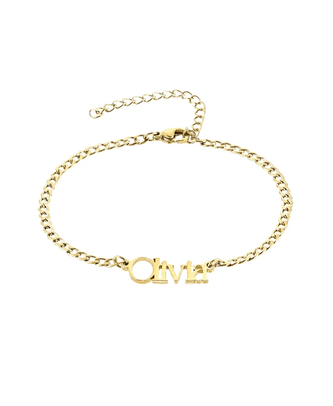 Curb Name Bracelet 18ct Gold Vermeil sold by Larsson & Jennings
