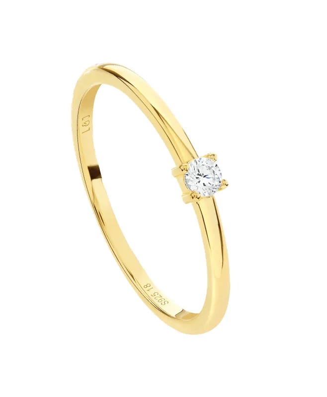 Rosa Ring White 18ct Gold Plated sold by Larsson & Jennings