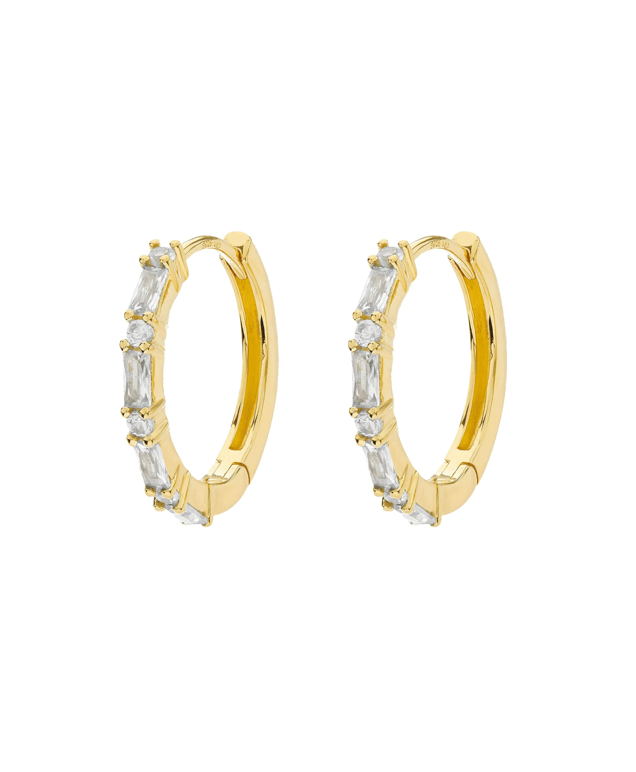 Lilja Creole White 18ct Gold Plated sold by Larsson & Jennings