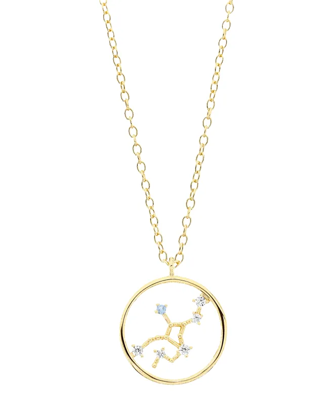 Zodiac Necklace Virgo 18ct Gold Plated sold by Larsson & Jennings