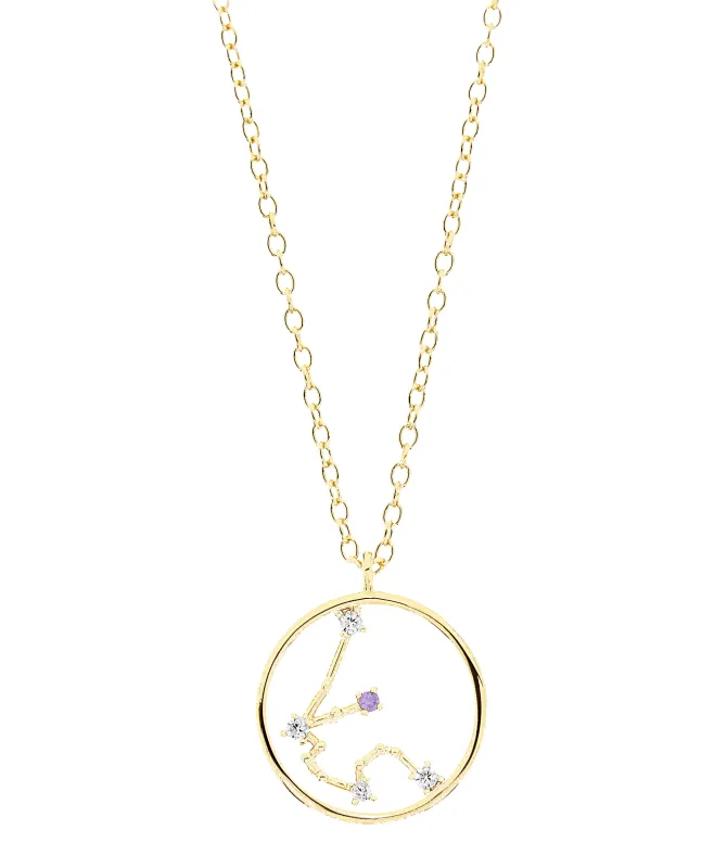 Zodiac Necklace Aquarius 18ct Gold Plated sold by Larsson & Jennings