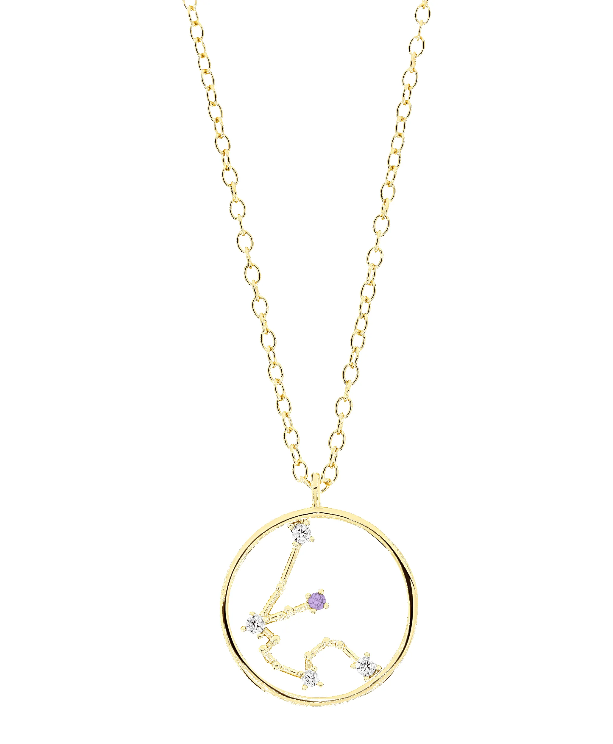 Zodiac Necklace Aquarius 18ct Gold Plated sold by Larsson & Jennings