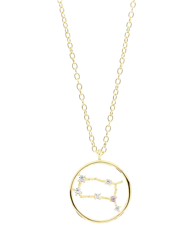 Zodiac Necklace Gemini 18ct Gold Plated sold by Larsson & Jennings