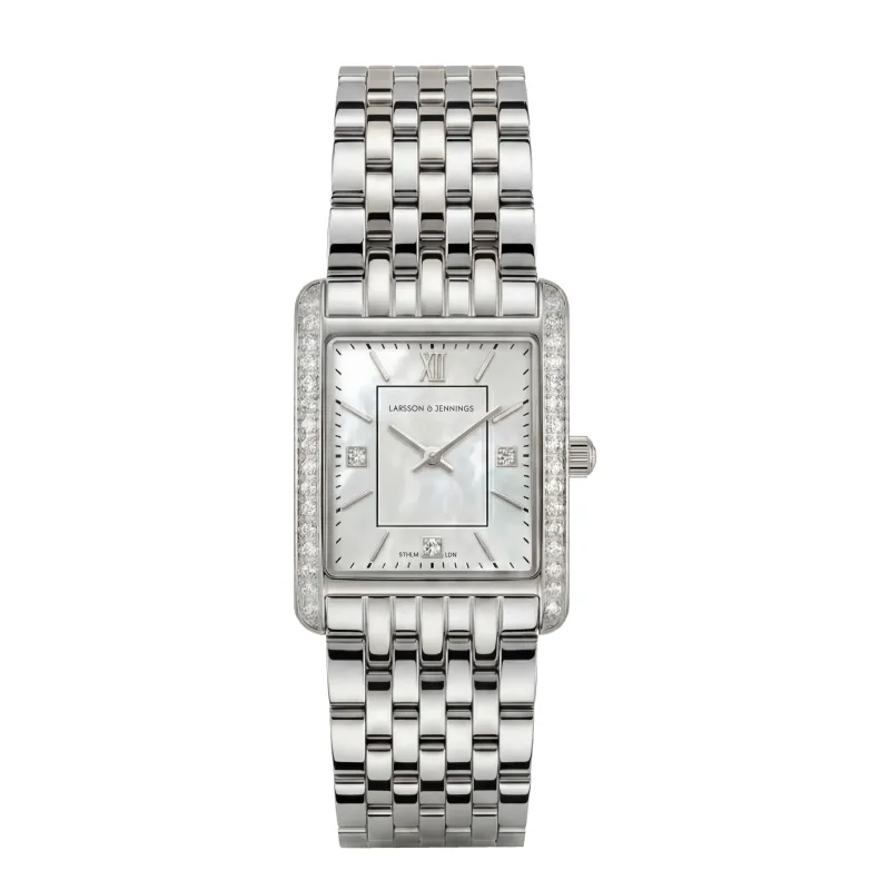 Boyfriend Carré Luxe Silver 31mm made by Larsson & Jennings