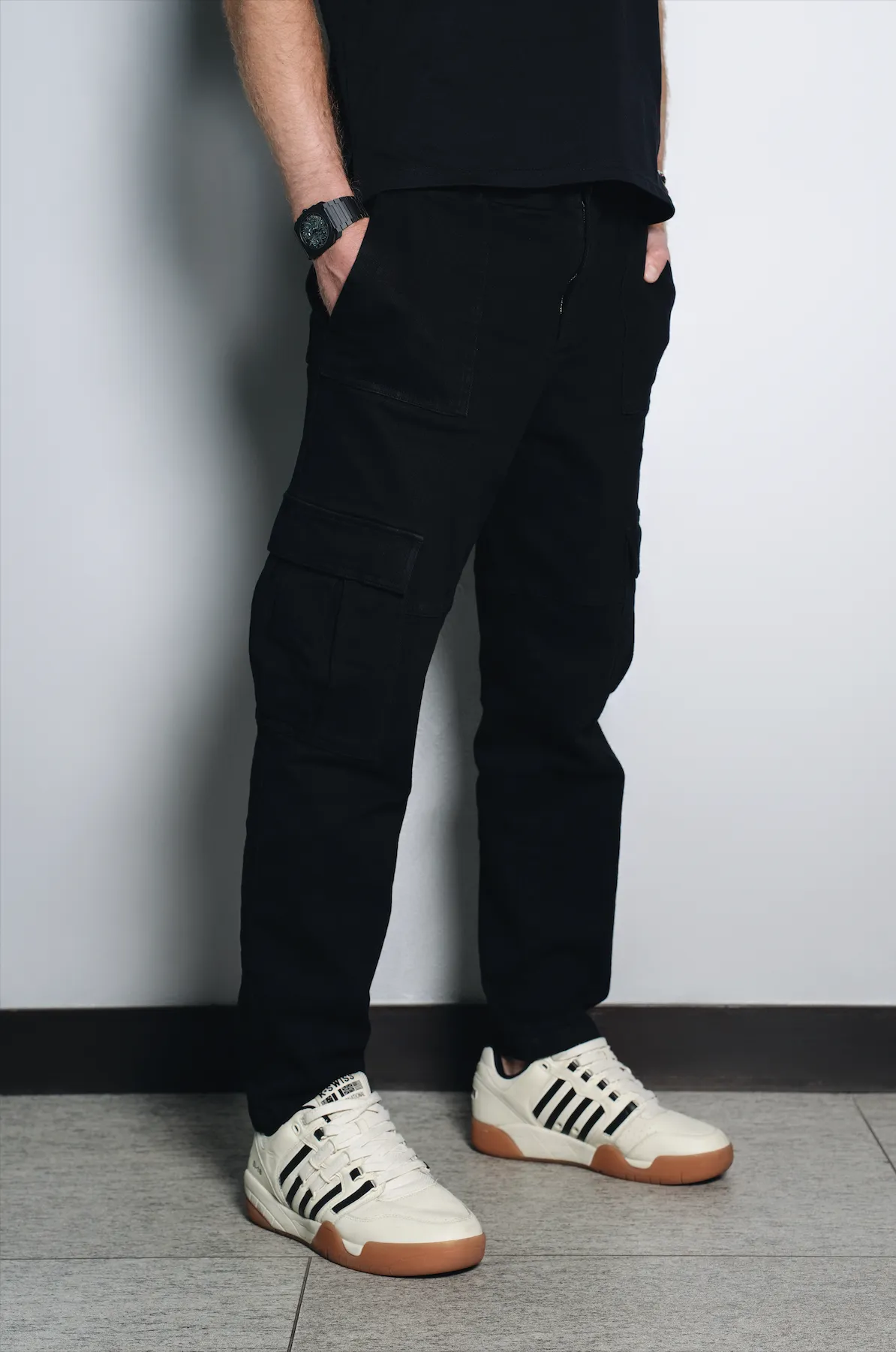 Black Casual Cargo Pants sold by Rublo product image thumbnail 3