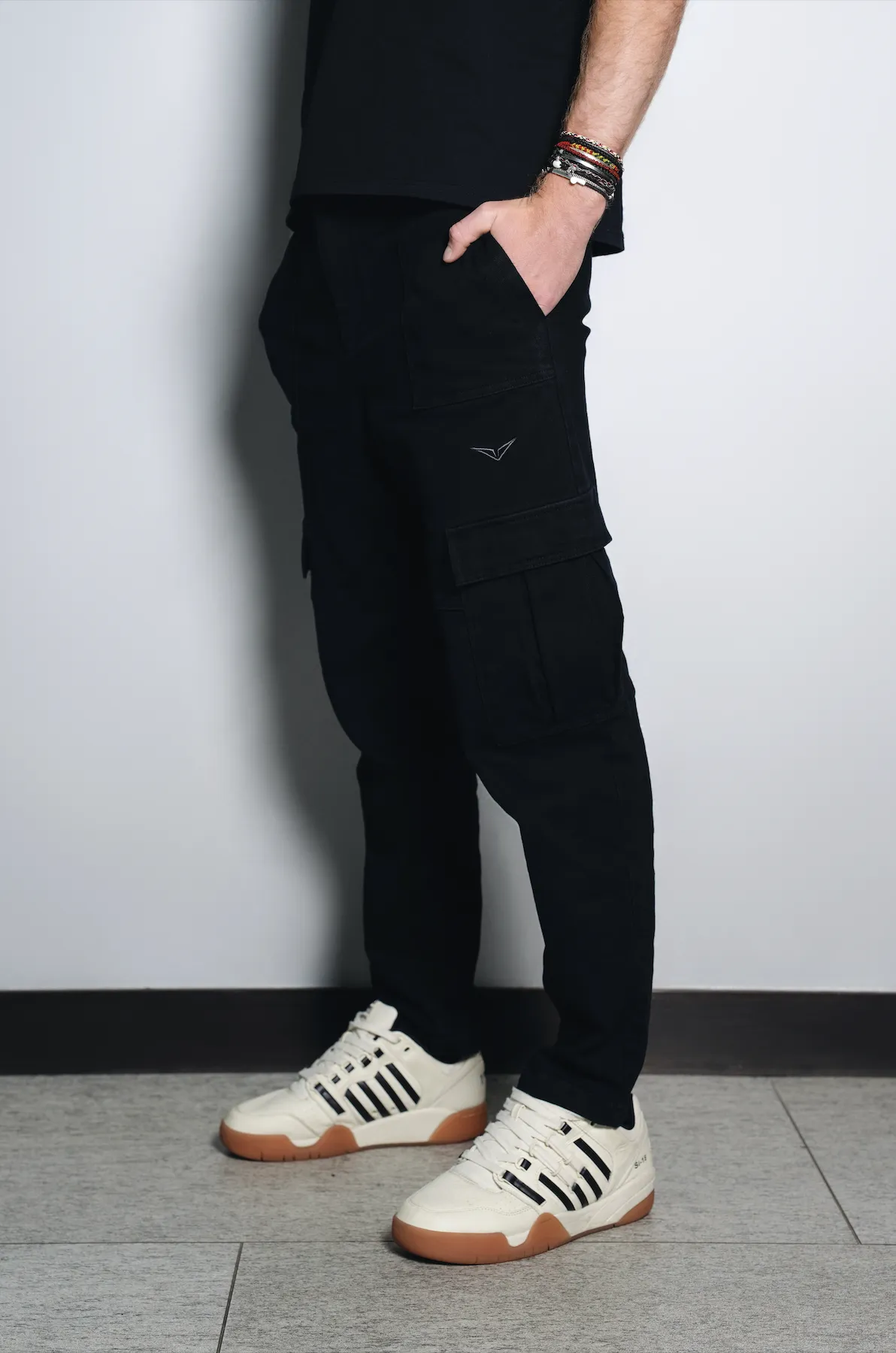 Black Casual Cargo Pants sold by Rublo