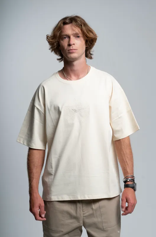 Off-White Short-Sleeve T-Shirt made by Rublo