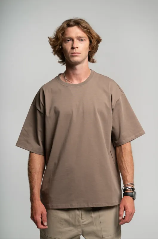 Taupe Short-Sleeve T-Shirt made by Rublo