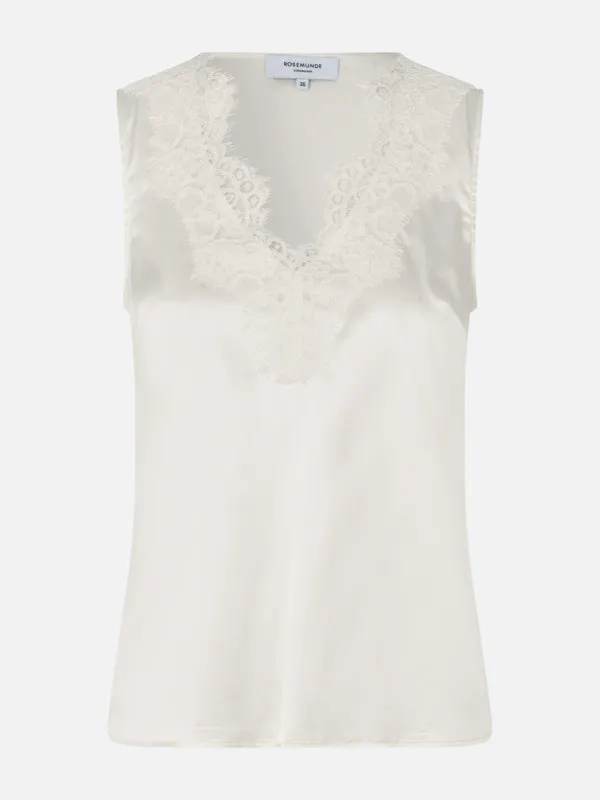 RWJade Silk Regular Lace Top sold by Rosemunde Copenhagen