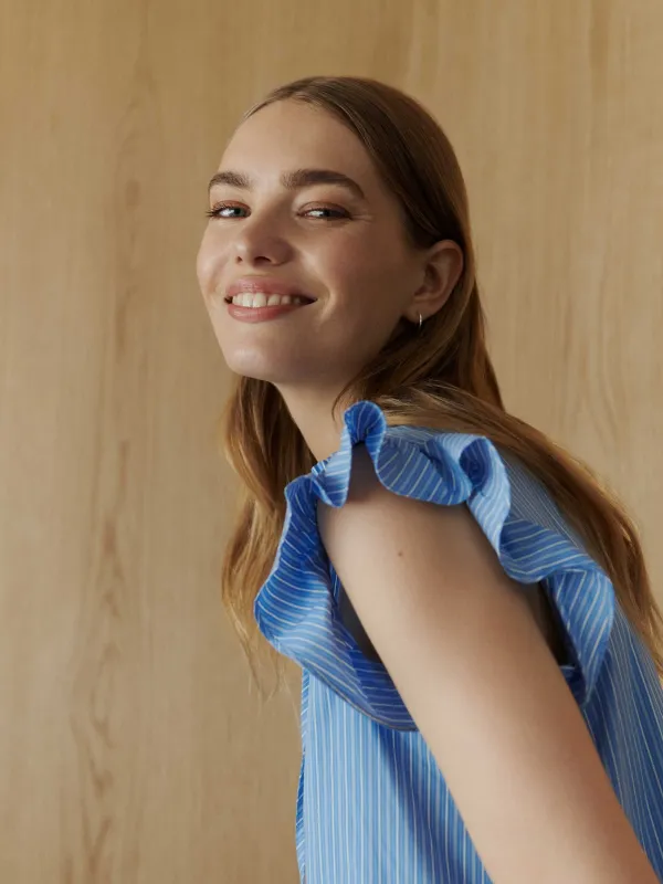 RWIris Stripe SL Regular Top sold by Rosemunde Copenhagen