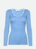 RWBabette LS U-neck Lace T-shirt sold by Rosemunde Copenhagen