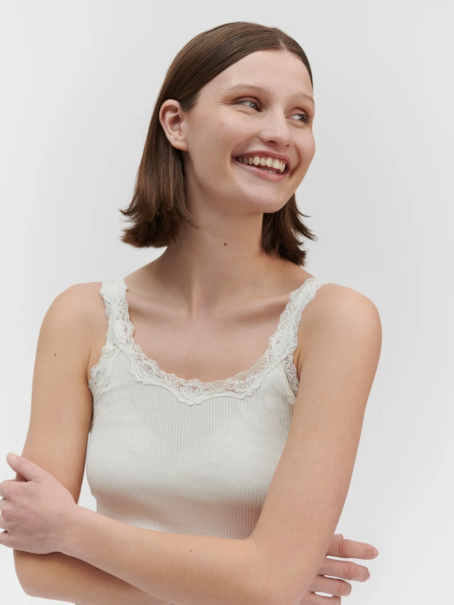 RWBabette Silk SL Deep Back Lace Top sold by Rosemunde Copenhagen