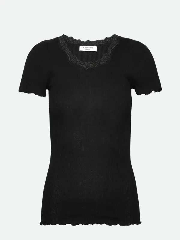 RWBeatha Silk SS Lace T-shirt sold by Rosemunde Copenhagen