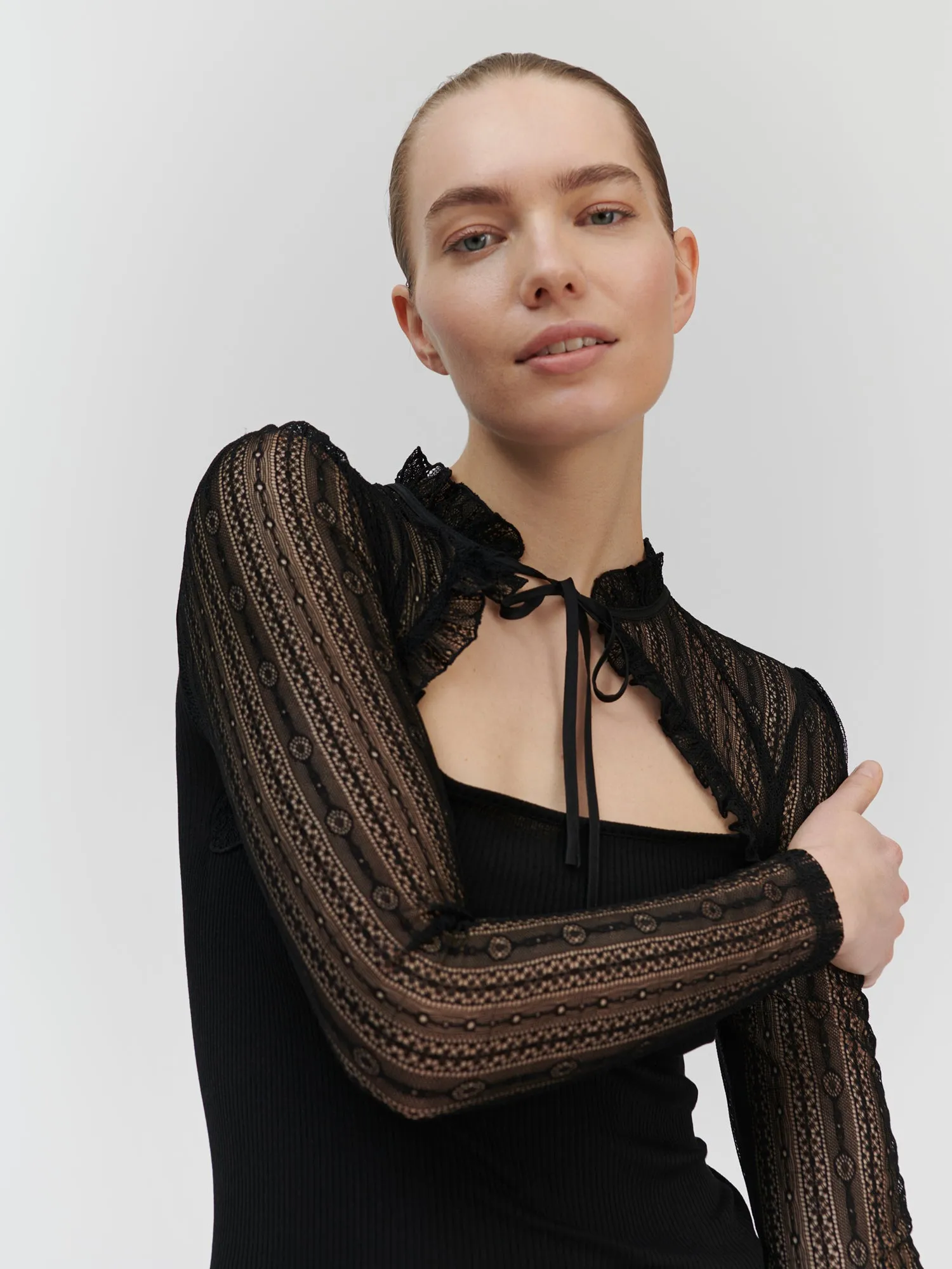 Beatha Silk Blouse w/ lace sold by Rosemunde Copenhagen