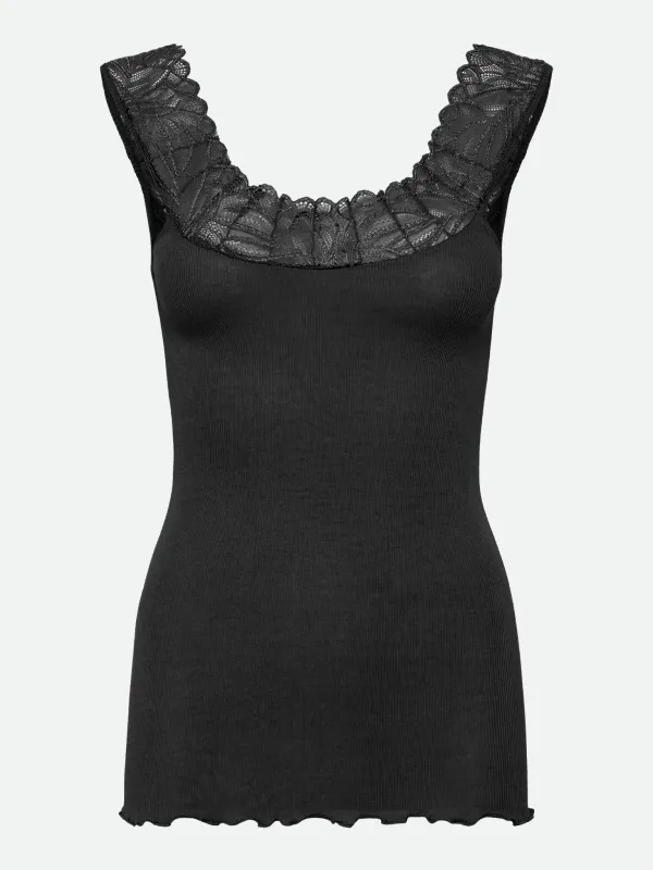 RWBernadine SL U-neck Regular Lace Top sold by Rosemunde Copenhagen