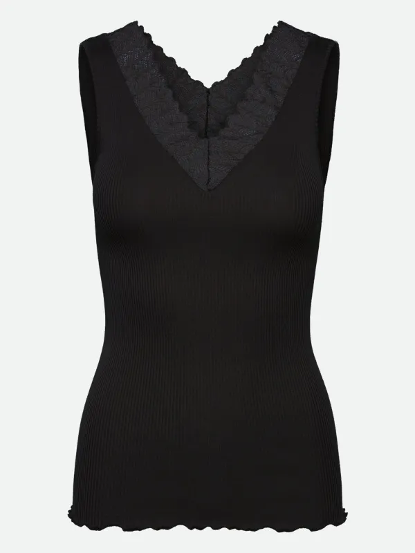 RWBeatha Silk SL Lace Top sold by Rosemunde Copenhagen